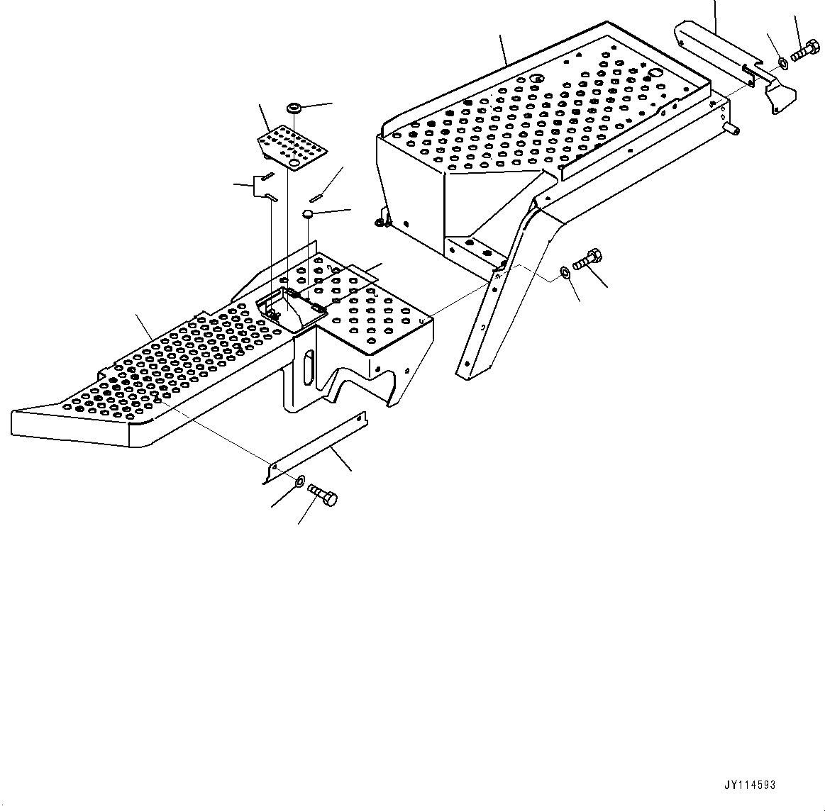 Komatsu parts book diagram for WA485-11E0 S/N H35051-UP: LADDER, FLOOR L.H.