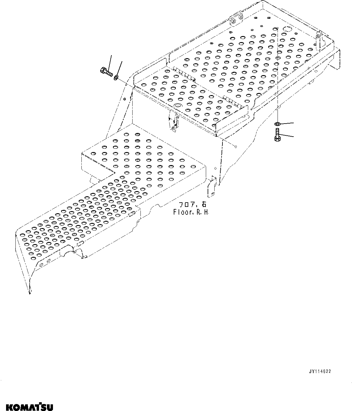 Komatsu parts book diagram for WA485-11E0 S/N H35051-UP: LADDER, PARTS FOR LESS REAR WORKING LAMP