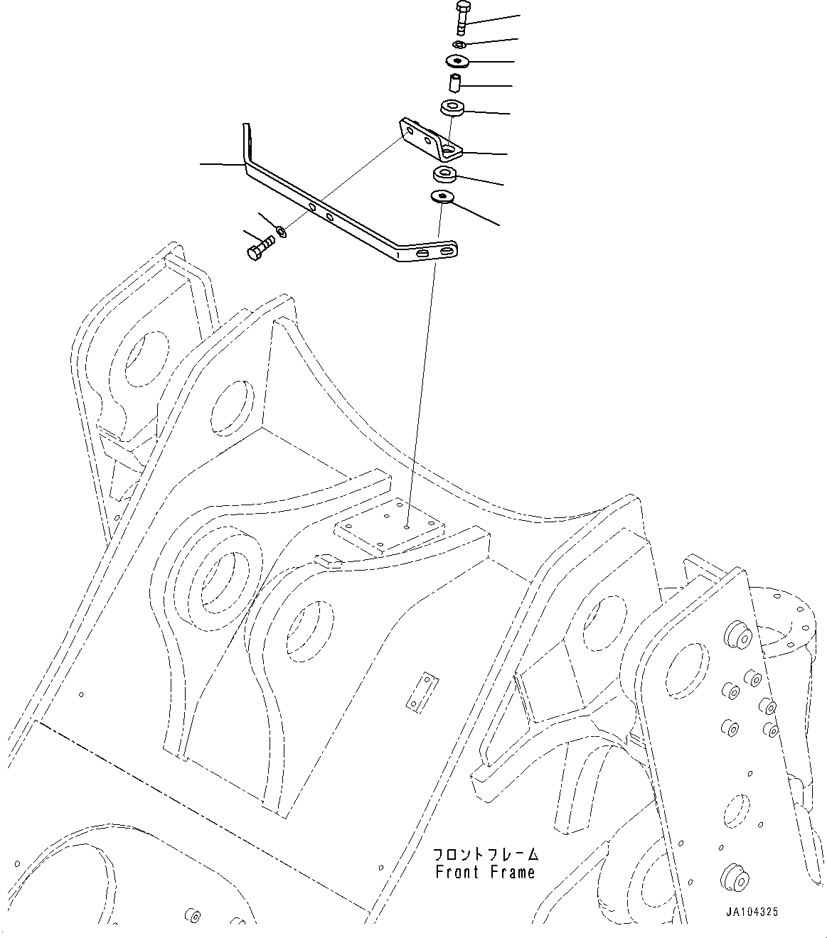 Komatsu parts book diagram for WA485-11E0 S/N H35051-UP: LADDER, PIPING MOUNTING BRACKET