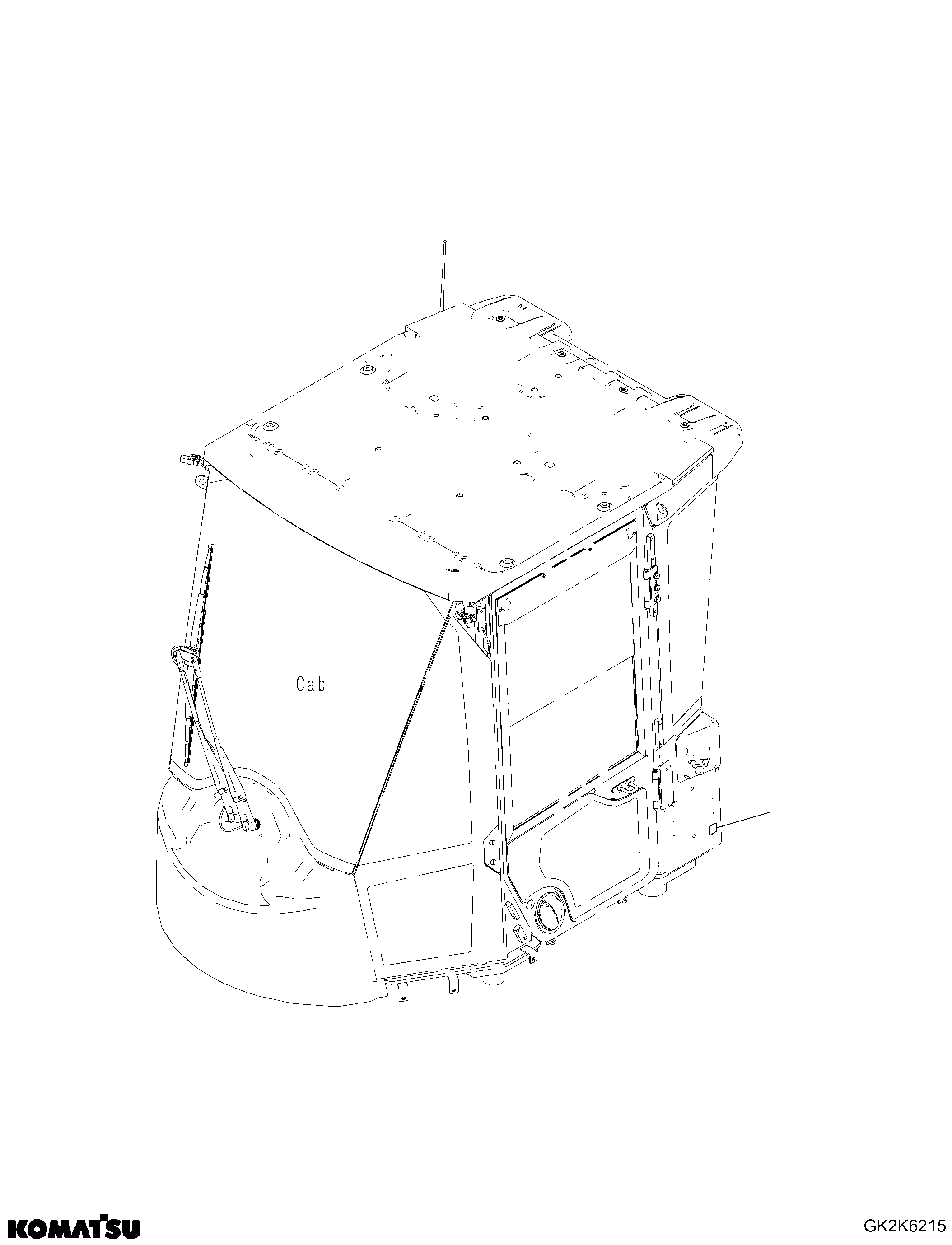 Komatsu parts book diagram for WA485-11E0 S/N H35051-UP: DECAL, COMMON PARTS, KGC, CAB