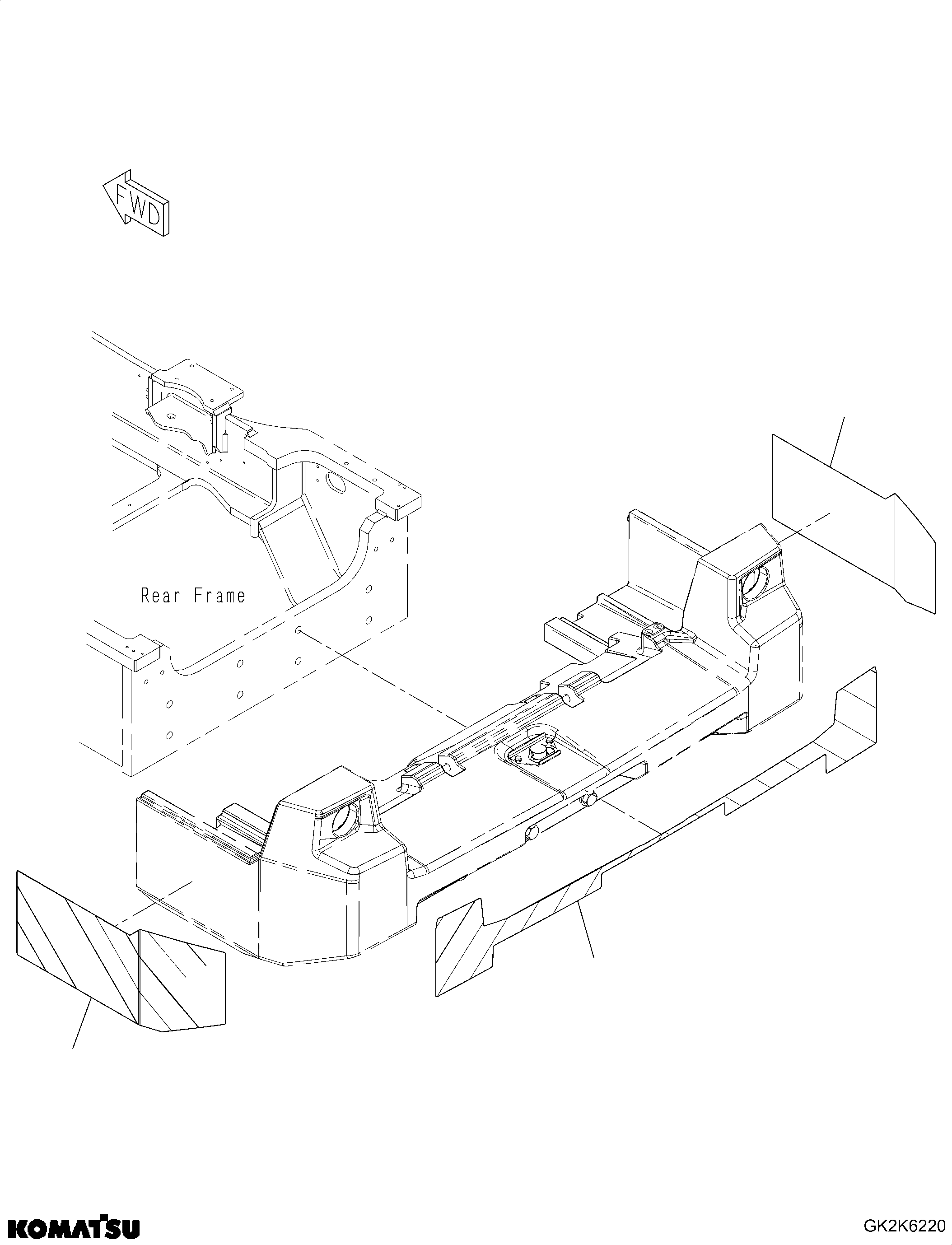 Komatsu parts book diagram for WA485-11E0 S/N H35051-UP: STICKER, RED WHITE, COUNTERWEIGHT, STANDARD