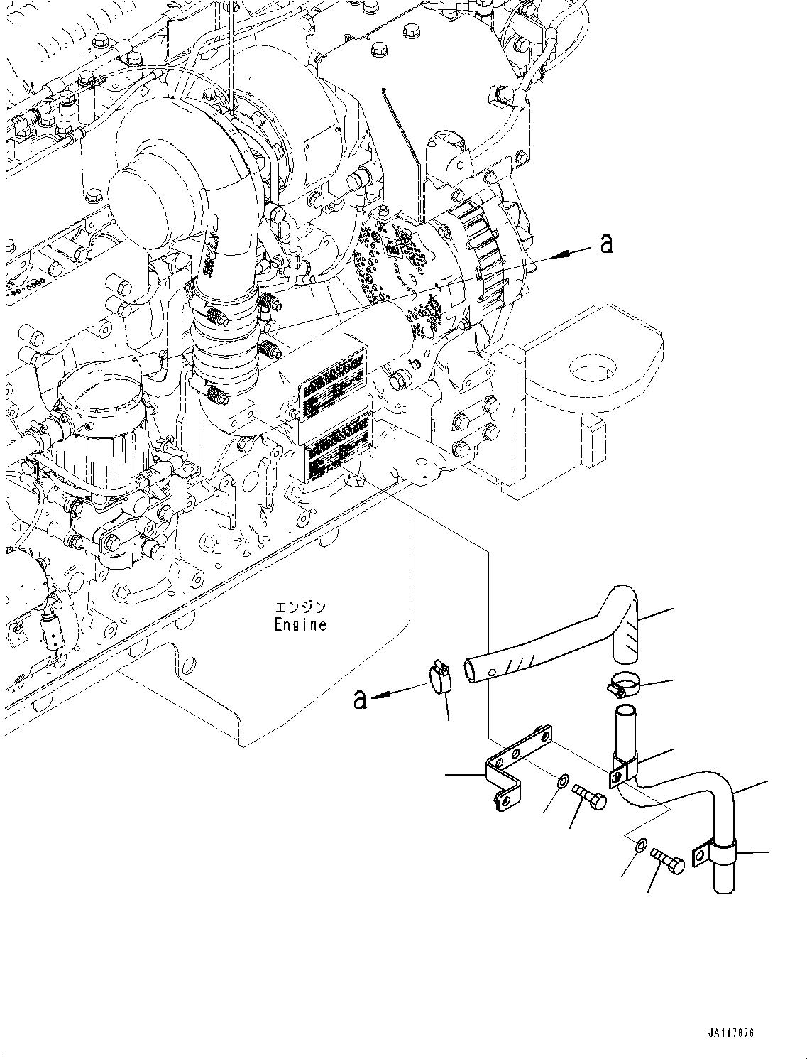 Komatsu parts book diagram for WA475-11E0 S/N H30051-UP: ENGINE WIRING HARNESS, WITHOUT PRECLEANER TURBO II, TUBE