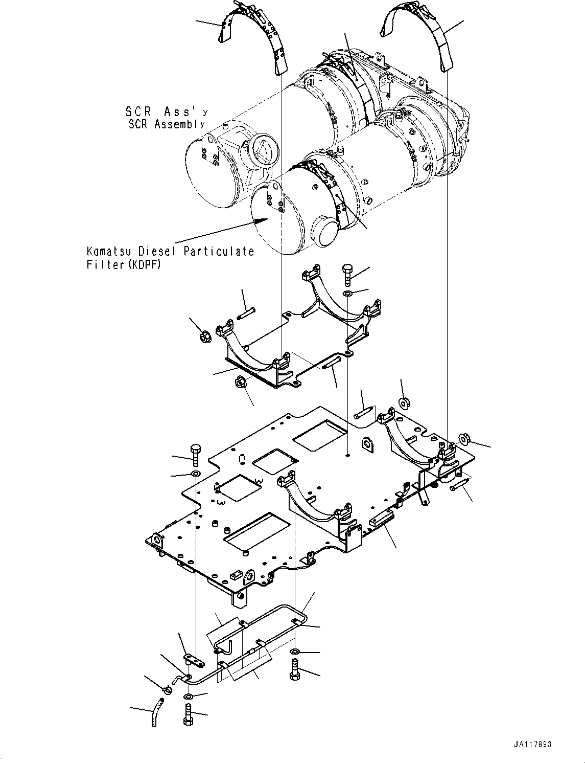 Komatsu parts book diagram for WA475-11E0 S/N H30051-UP: ENGINE WIRING HARNESS, WITH PRECLEANER TURBO II, CABLE