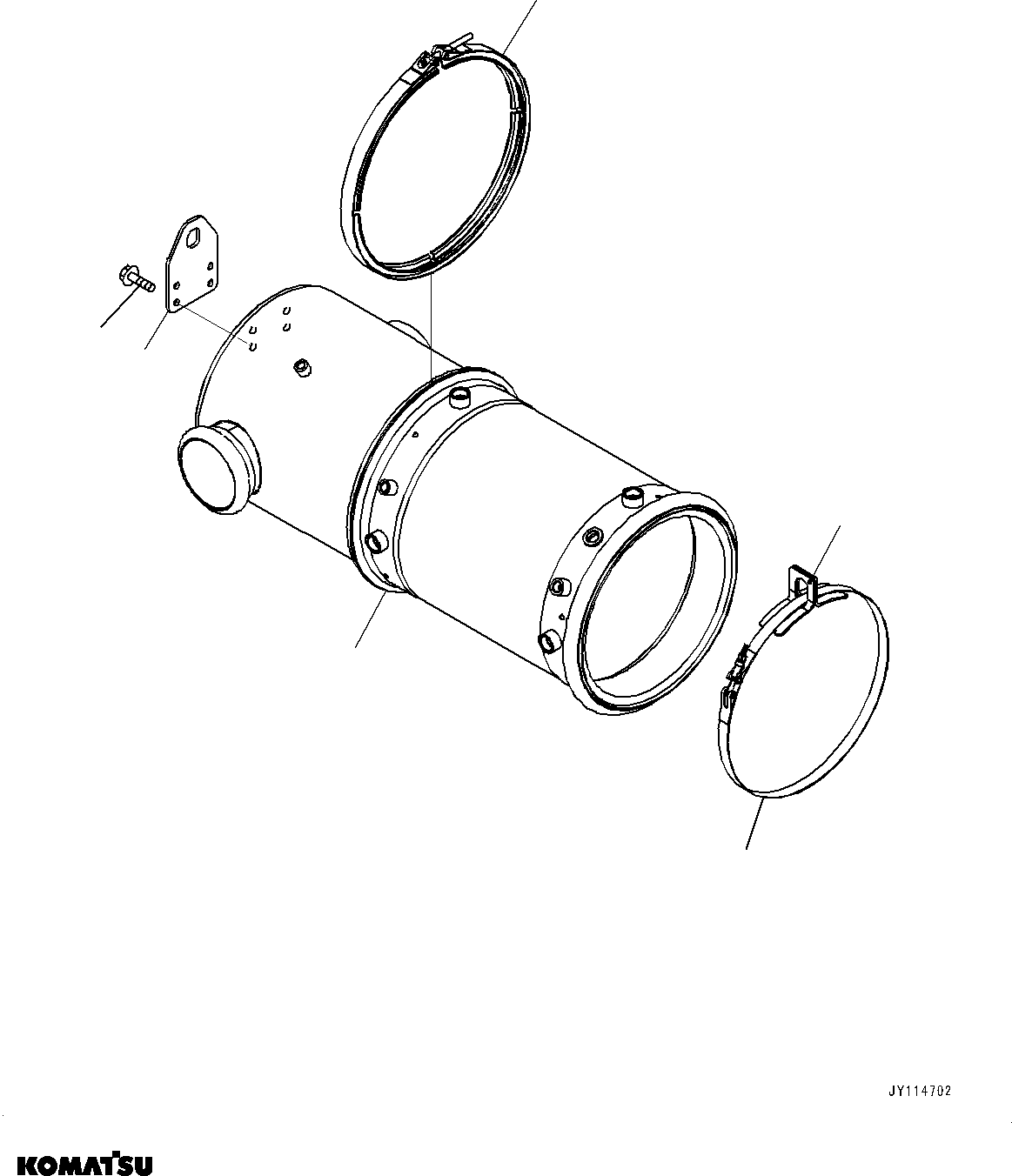 Komatsu parts book diagram for WA475-11E0 S/N H30051-UP: EXHAUST PIPE, INNER PARTS, KOMATSU DIESEL PARTICULATE FILTER (KDPF)