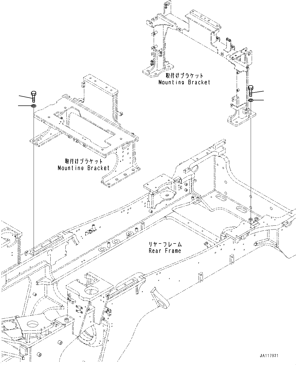Komatsu parts book diagram for WA475-11E0 S/N H30051-UP: EXHAUST PIPE, MOUNTING BOLT