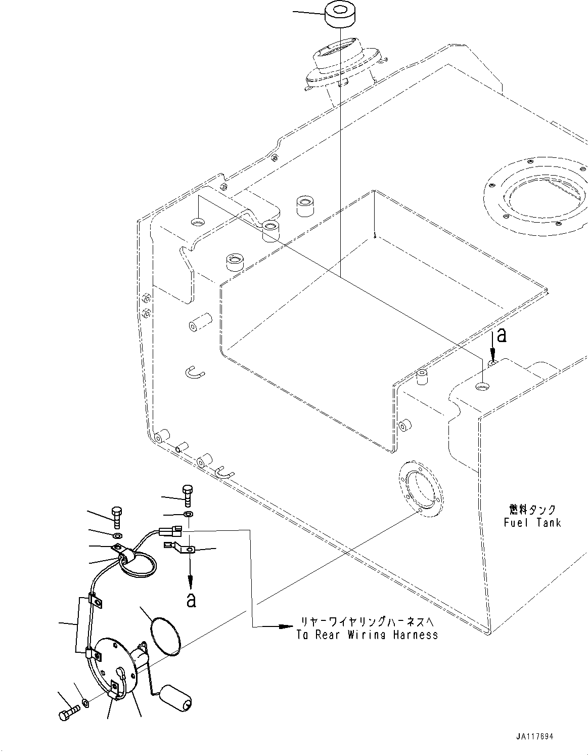Komatsu parts book diagram for WA475-11E0 S/N H30051-UP: FUEL TANK, SENSOR