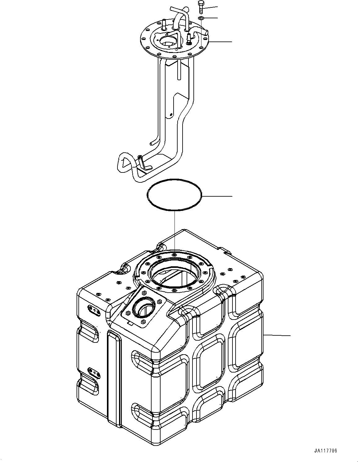Komatsu parts book diagram for WA475-11E0 S/N H30051-UP: DEF TANK, WITHOUT AFJS, TANK