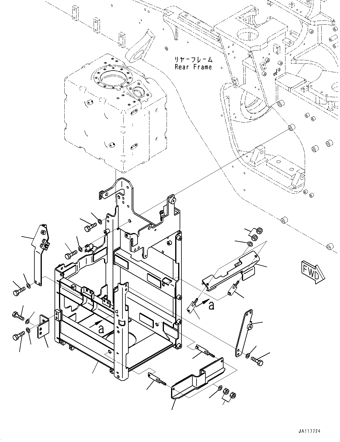 Komatsu parts book diagram for WA475-11E0 S/N H30051-UP: DEF TANK, WITH AFJS, HOLDER