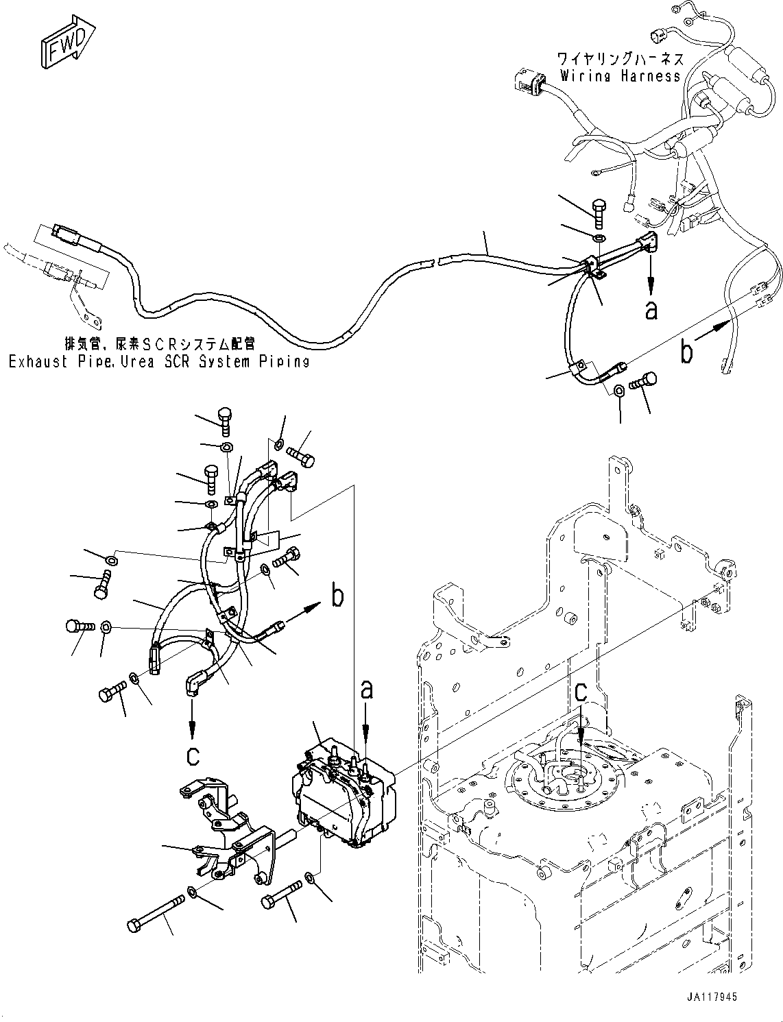 Komatsu parts book diagram for WA475-11E0 S/N H30051-UP: DEF PIPING, WITH AFJS, PUMP