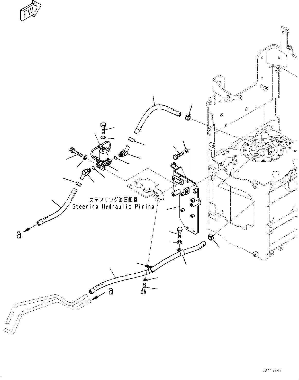 Komatsu parts book diagram for WA475-11E0 S/N H30051-UP: DEF PIPING, WITH AFJS, PIPING (2/2)