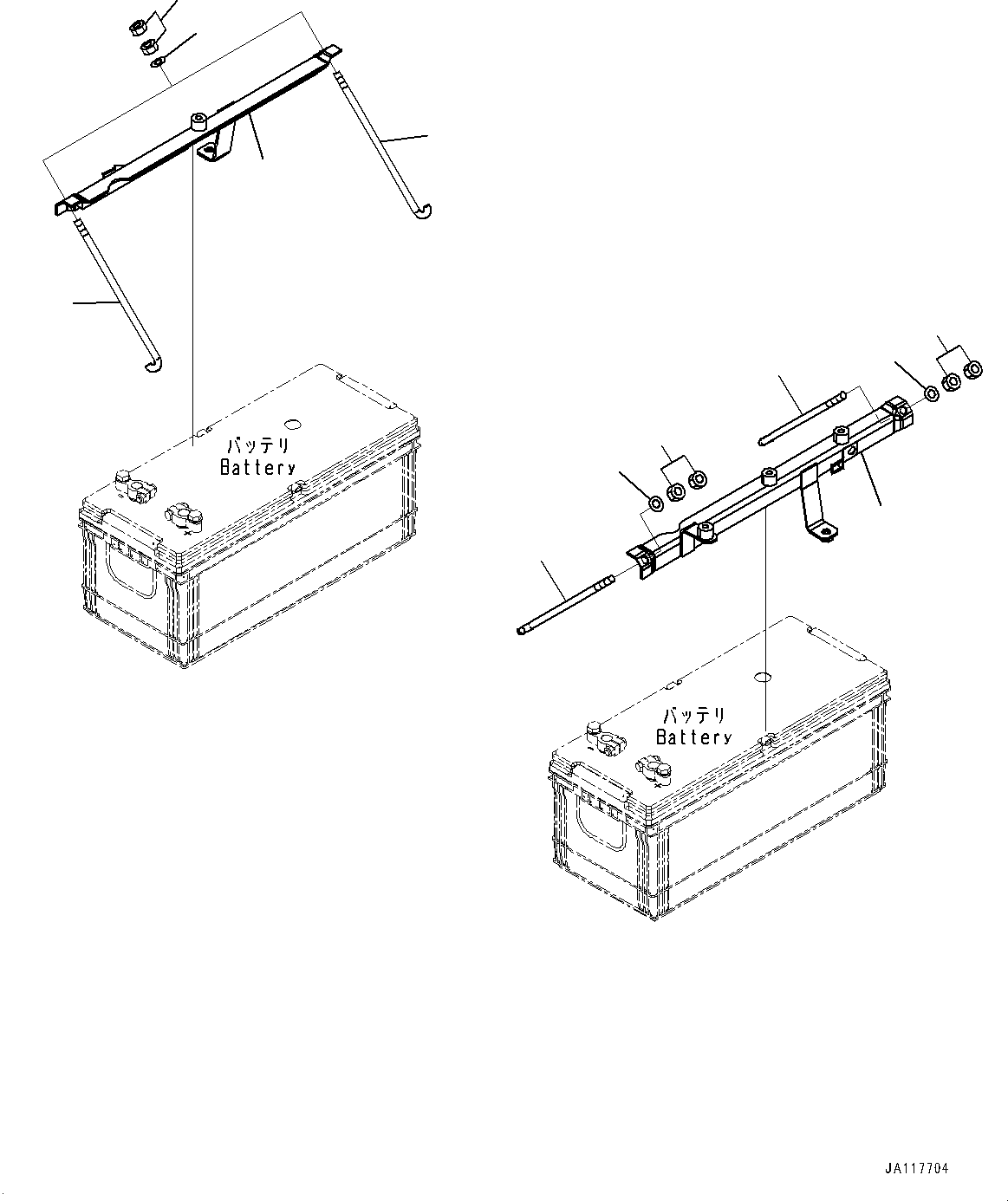 Komatsu parts book diagram for WA475-11E0 S/N H30051-UP: BATTERY BOX, HOLDER