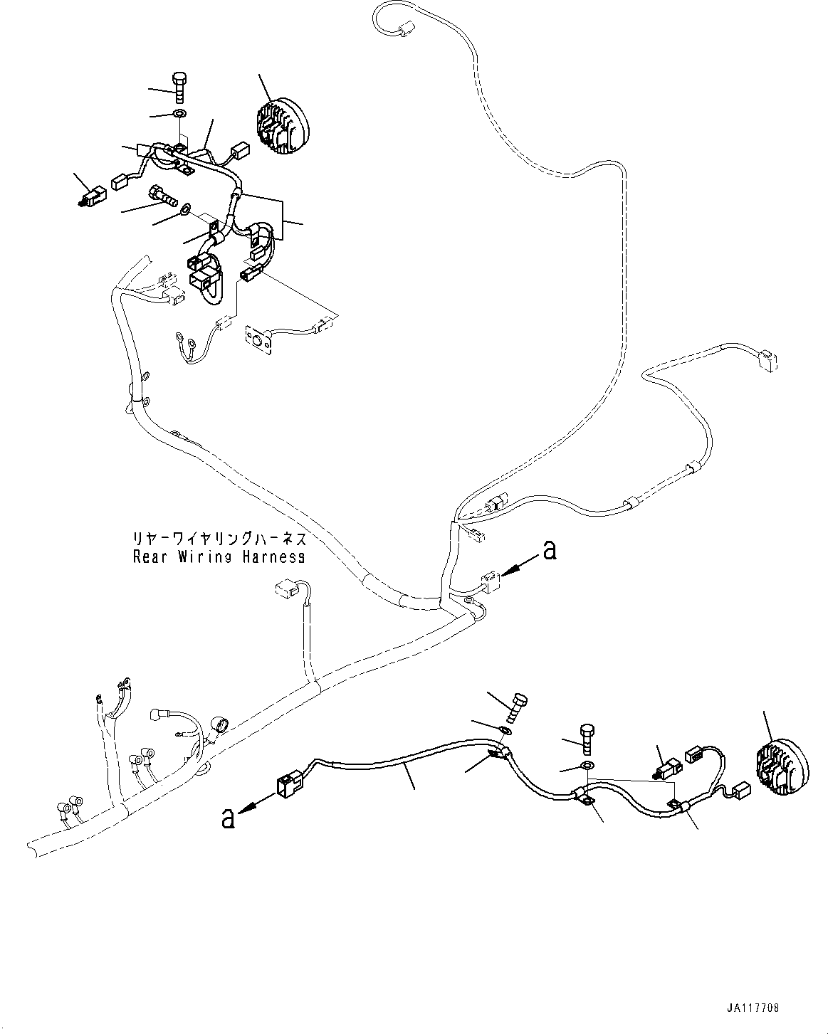Komatsu parts book diagram for WA475-11E0 S/N H30051-UP: BATTERY BOX, REAR COMBINATION LAMP