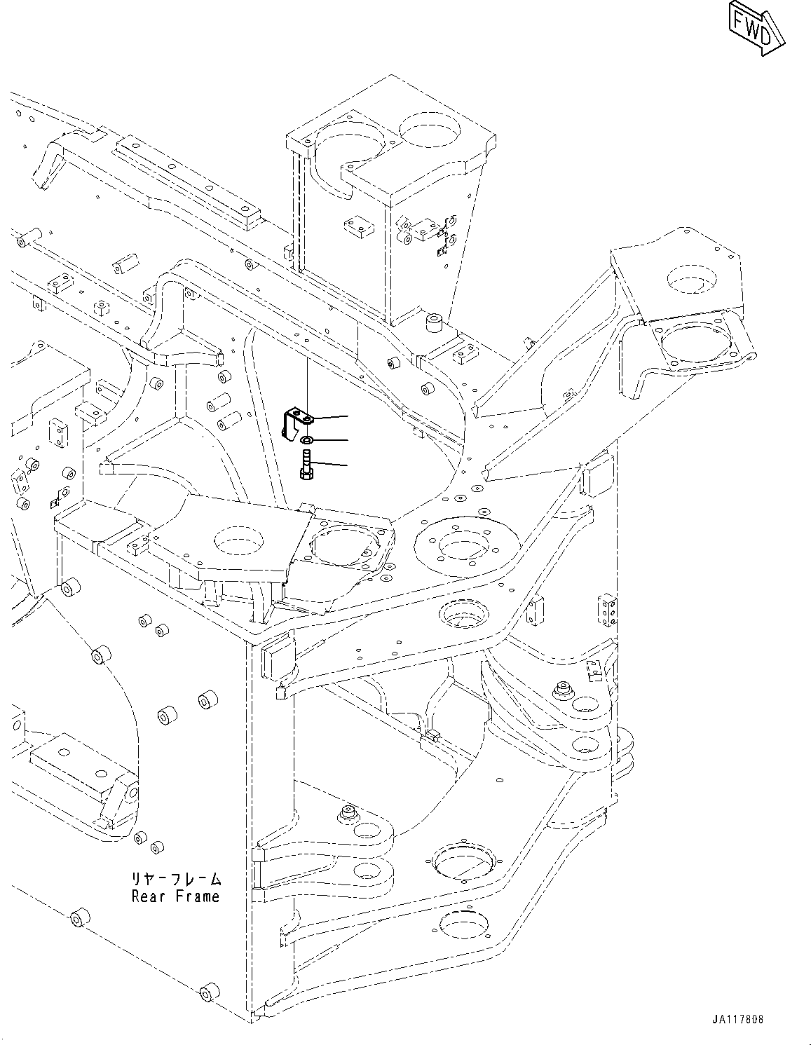 Komatsu parts book diagram for WA475-11E0 S/N H30051-UP: REAR WIRING HARNESS, BRACKET