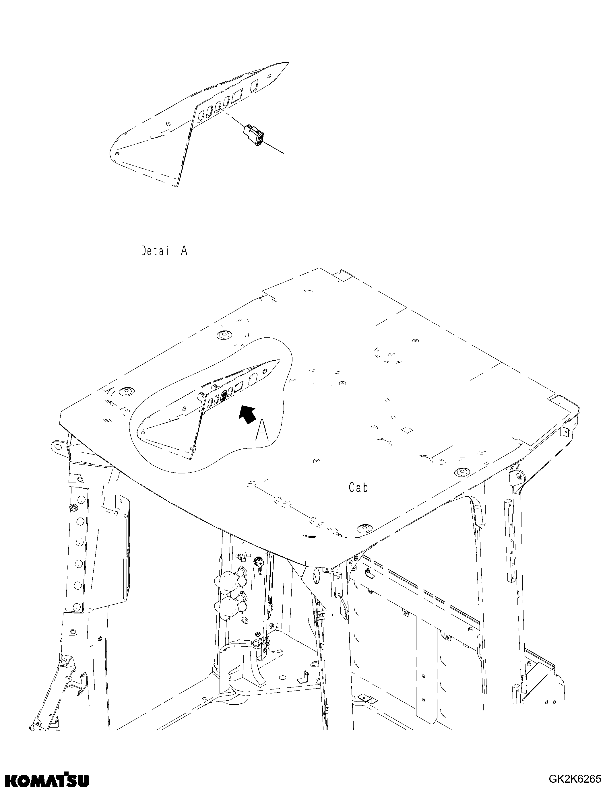 Komatsu parts book diagram for WA475-11E0 S/N H30051-UP: OBSTACLE DETECTION SYSTEM (ODS), SWITCH