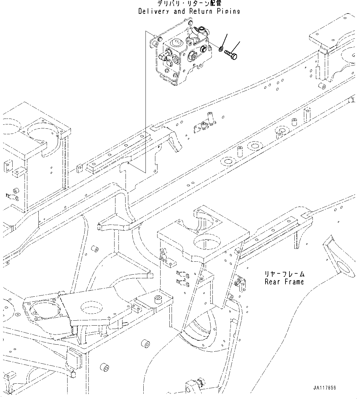Komatsu parts book diagram for WA475-11E0 S/N H30051-UP: HYDROSTATIC TRANSMISSION (HST) MOTOR, VALVE MOUNTING