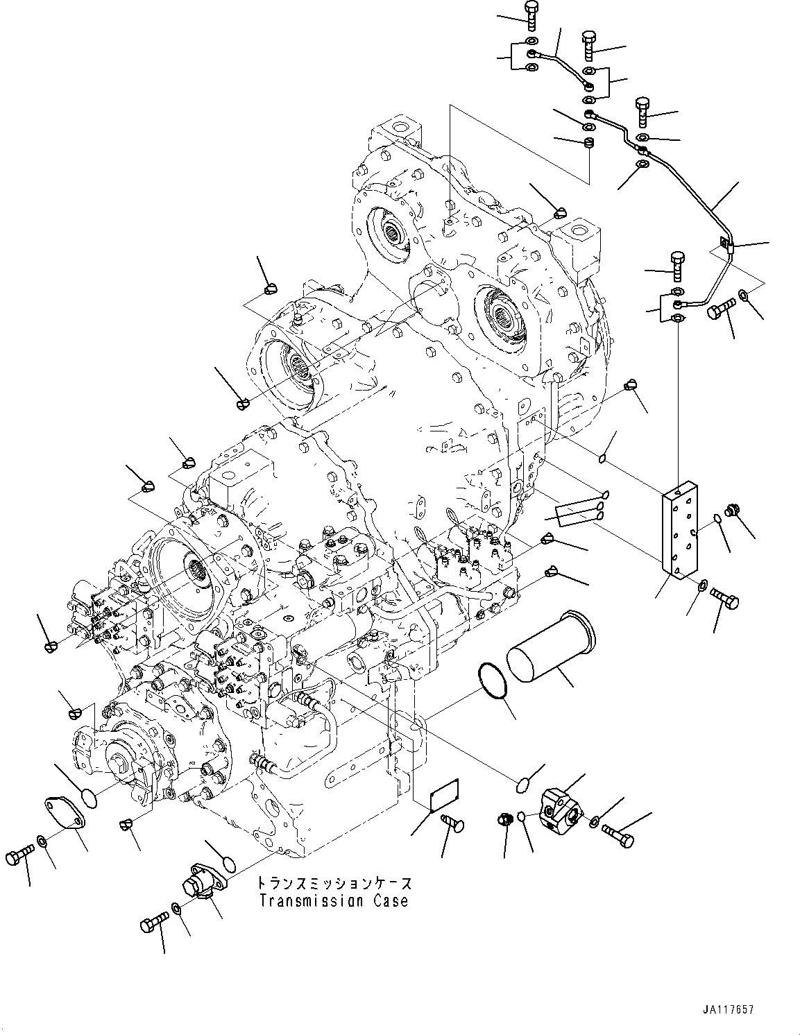Komatsu parts book diagram for WA475-11E0 S/N H30051-UP: TRANSMISSION, STRAINER AND PIPING