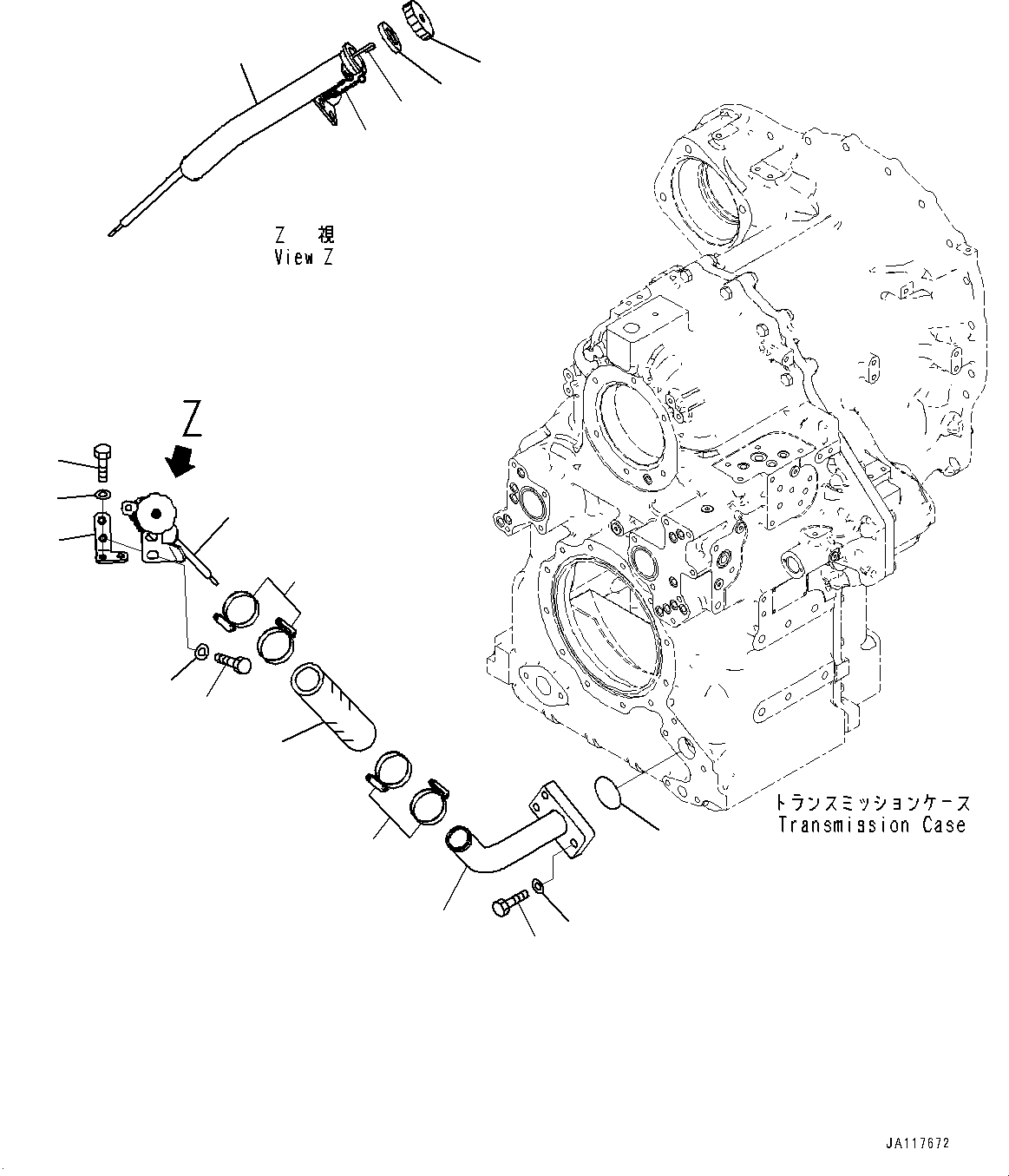 Komatsu parts book diagram for WA475-11E0 S/N H30051-UP: TRANSMISSION, FILLER TUBE