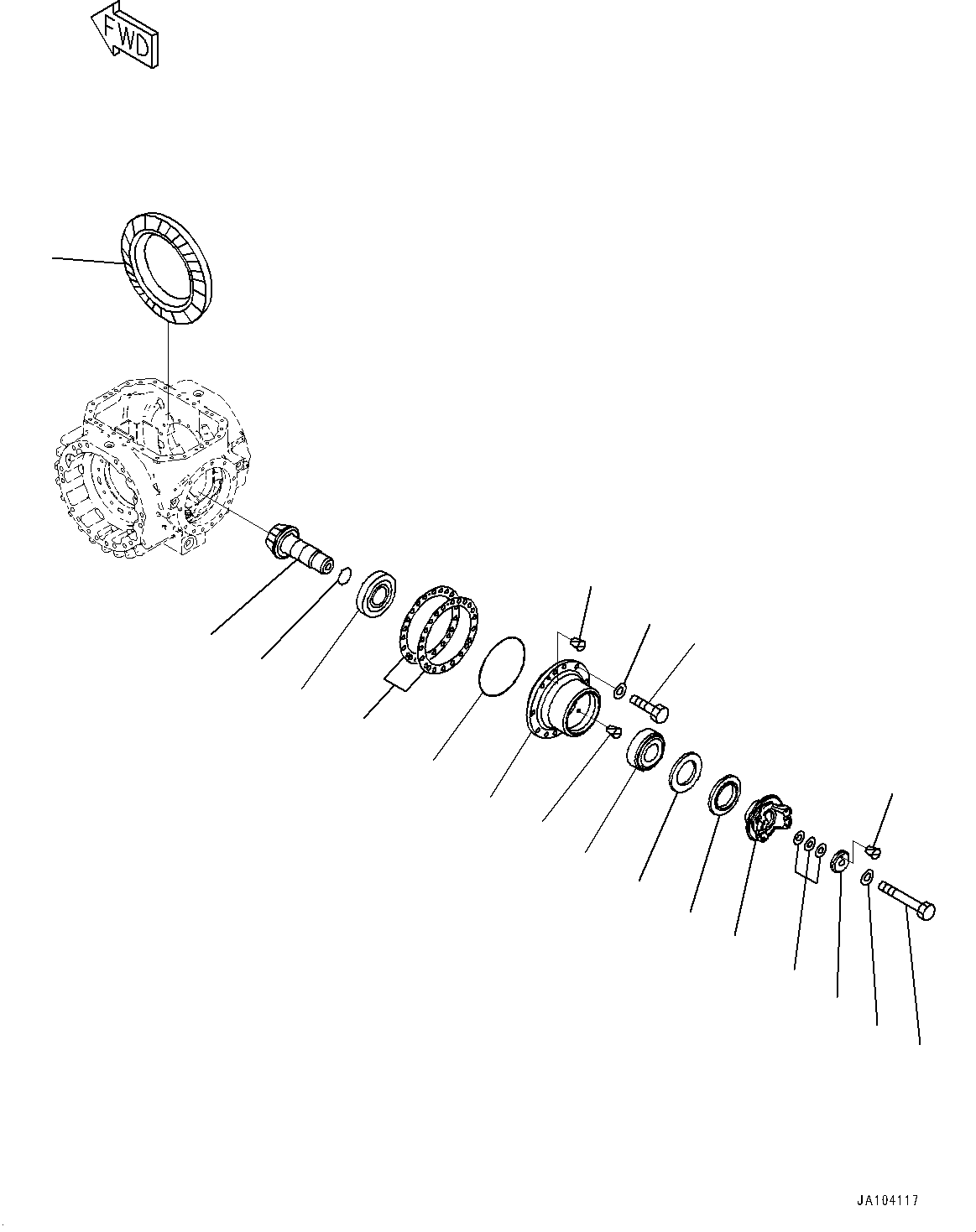 Komatsu parts book diagram for WA475-11E0 S/N H30051-UP: FRONT AXLE, WITHOUT REINFORCED TYPE, WITH LIMITED SLIP DIFFERENTIAL, DIFFERENTIAL, PINION AND CAGE
