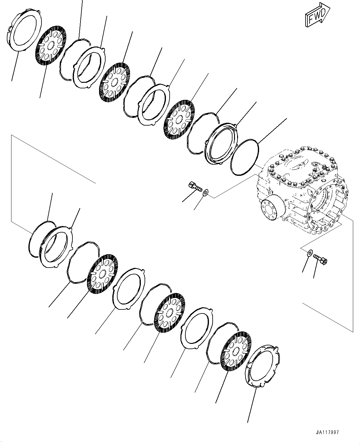 Komatsu parts book diagram for WA475-11E0 S/N H30051-UP: REAR AXLE, WITH REINFORCED TYPE, WITHOUT LIMITED SLIP DIFFERENTIAL, BRAKE