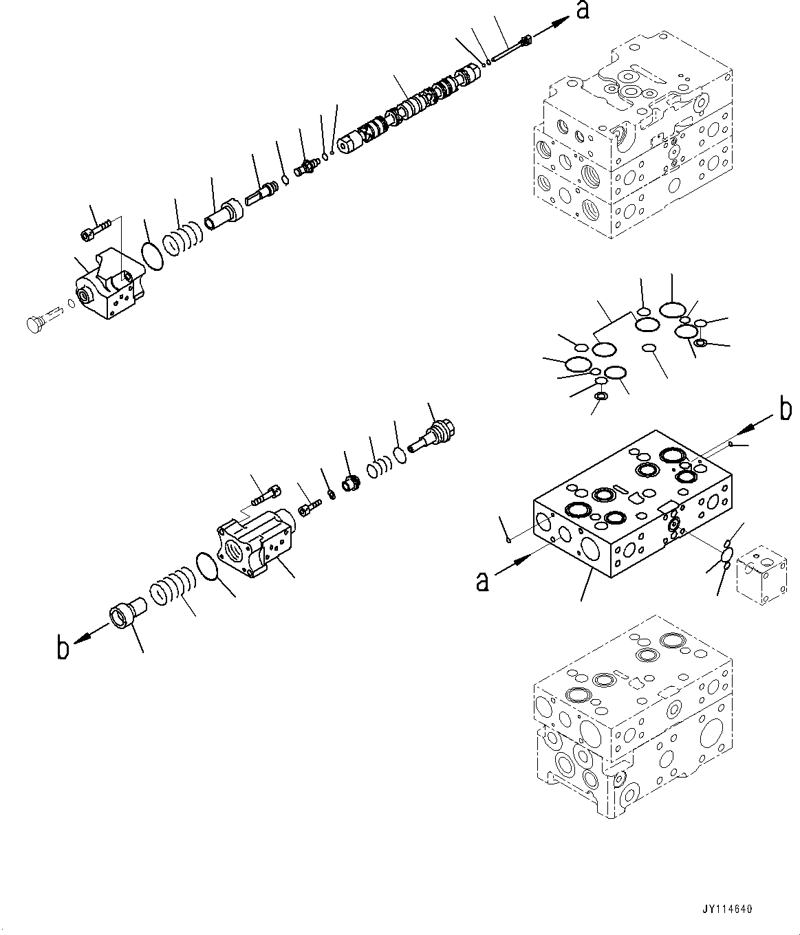 Komatsu parts book diagram for WA475-11E0 S/N H30051-UP: CONTROL VALVE, WITH 2-SPOOL CONTROL VALVE, 4-VALVE (6/14)