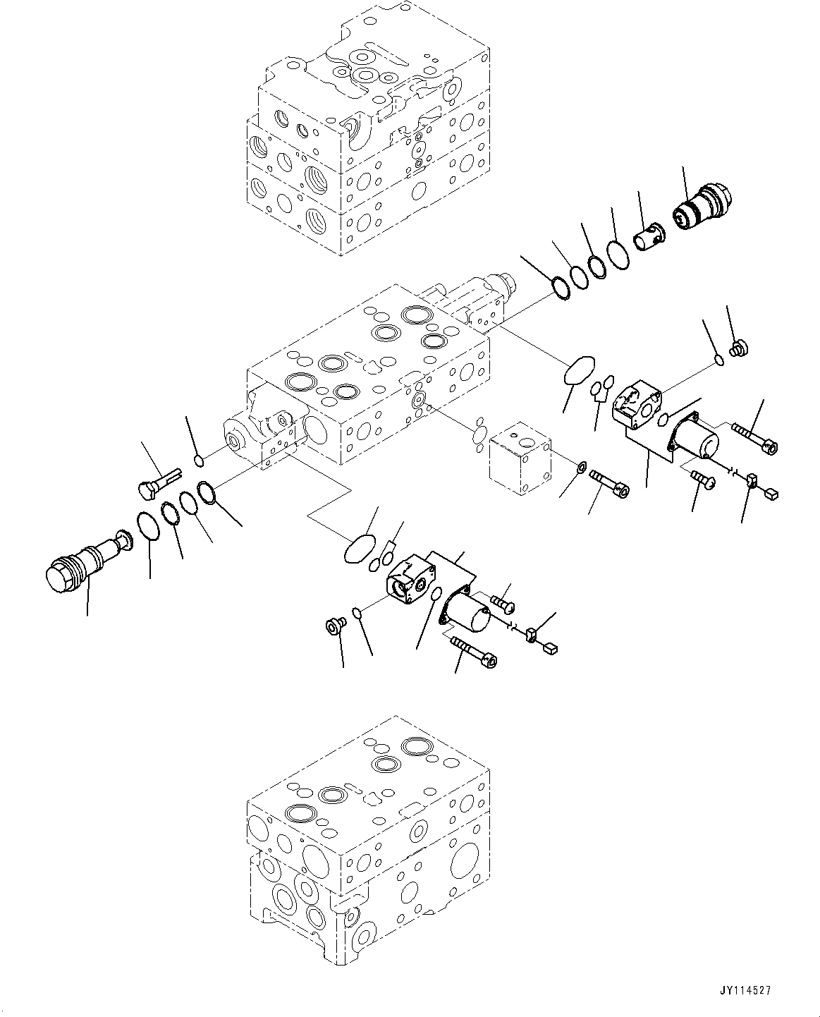 Komatsu parts book diagram for WA475-11E0 S/N H30051-UP: CONTROL VALVE, WITH 2-SPOOL CONTROL VALVE, 4-VALVE (7/14)
