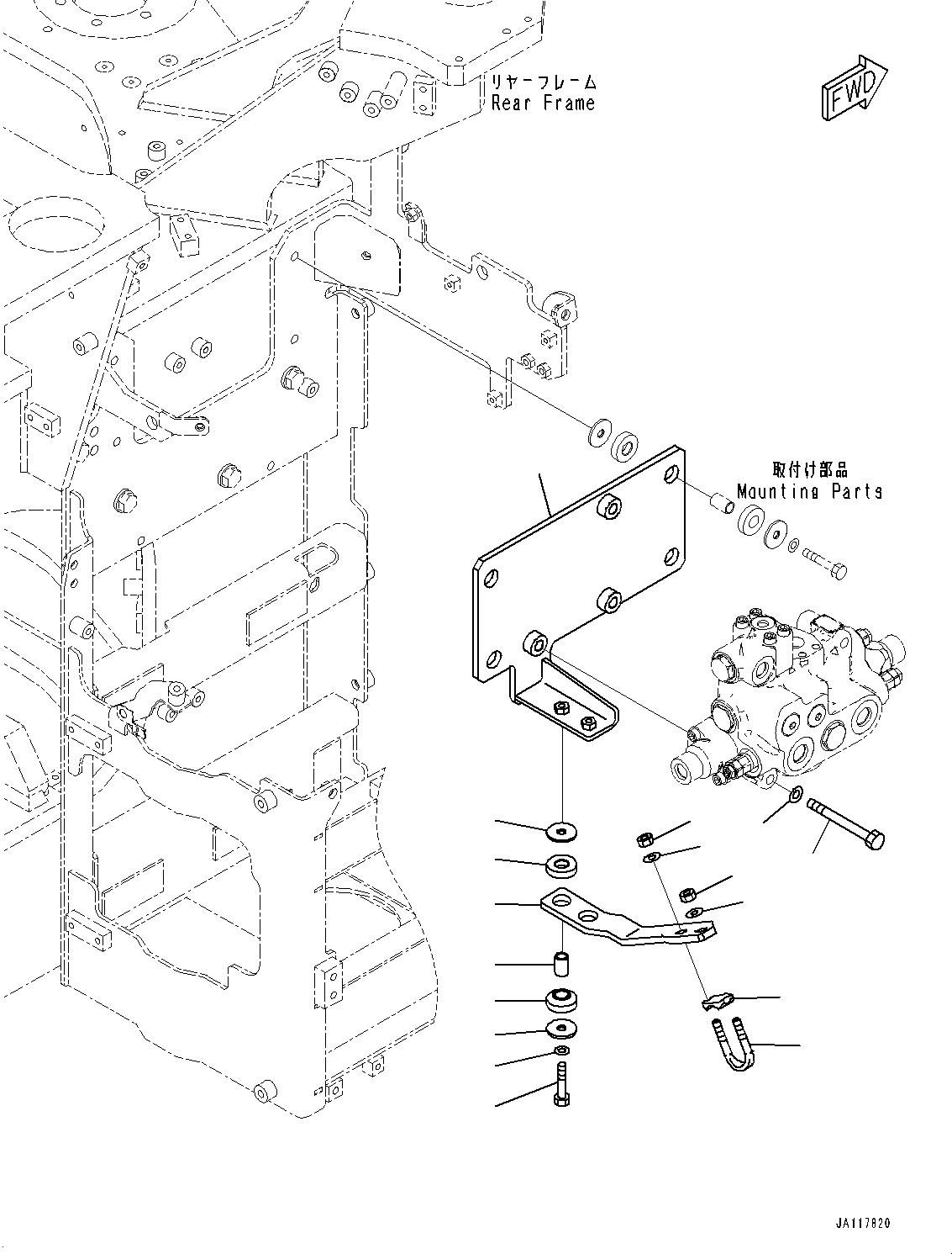Komatsu parts book diagram for WA475-11E0 S/N H30051-UP: STEERING DEMAND VALVE, WITHOUT AFJS, RELATED PARTS