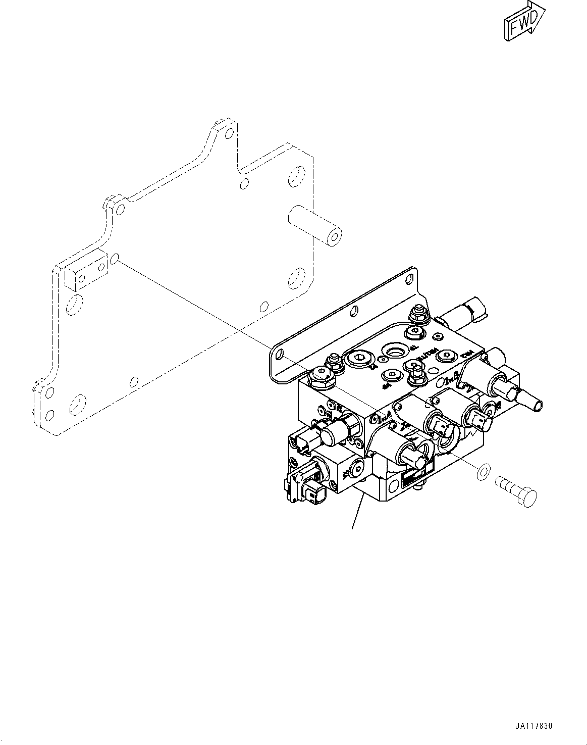 Komatsu parts book diagram for WA475-11E0 S/N H30051-UP: STEERING DEMAND VALVE, WITH AFJS, VALVE