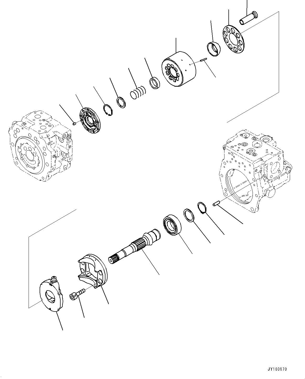 Komatsu parts book diagram for WA475-11E0 S/N H30051-UP: HYDRAULIC PUMP, WITH AFJS, PISTON PUMP (7/22)