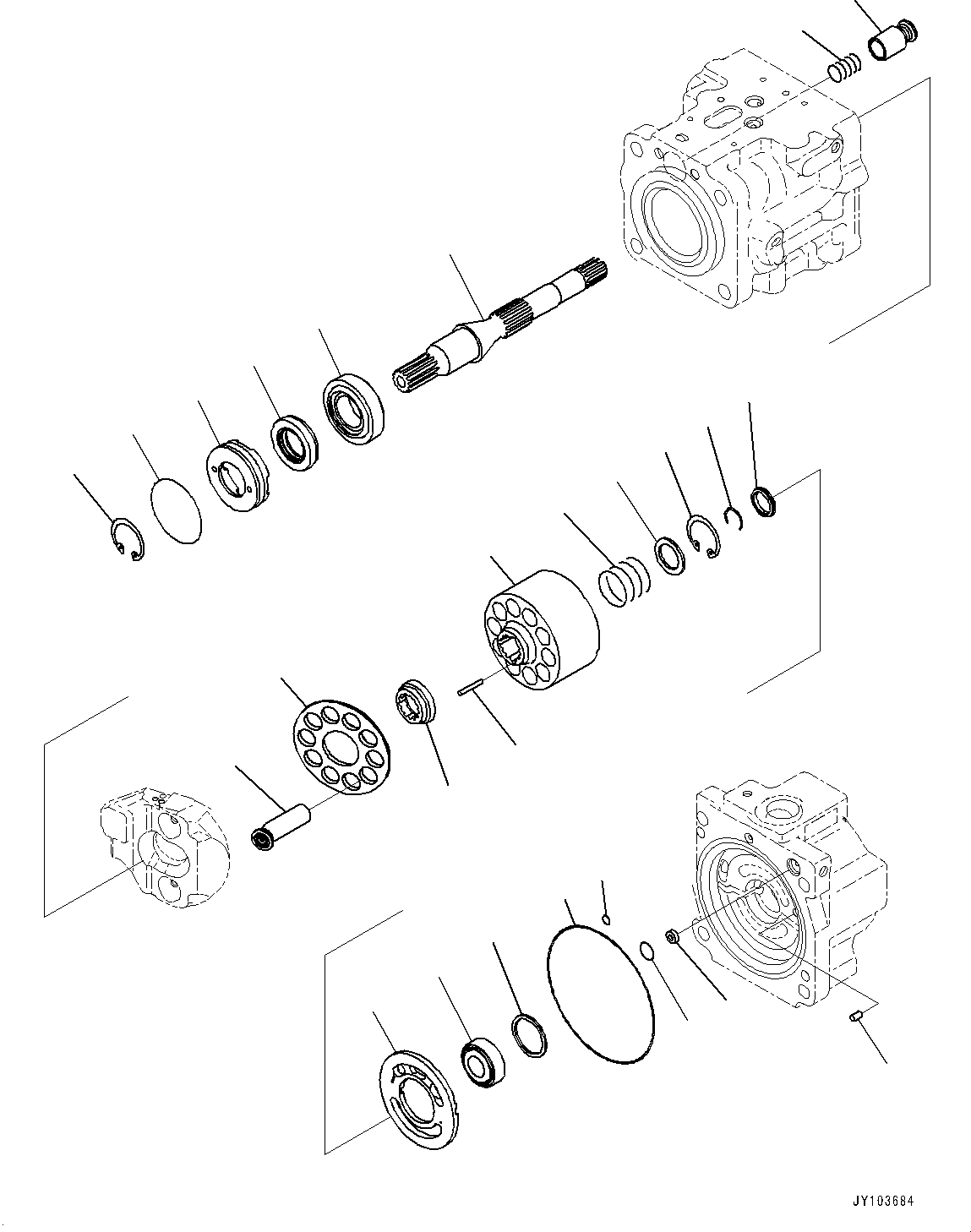 Komatsu parts book diagram for WA475-11E0 S/N H30051-UP: HYDRAULIC PUMP, WITHOUT AFJS, PISTON PUMP (19/22)