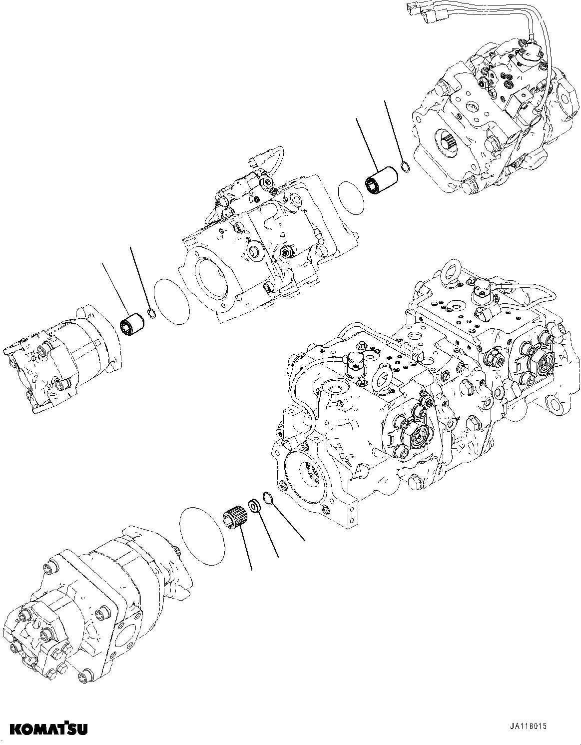Komatsu parts book diagram for WA475-11E0 S/N H30051-UP: HYDRAULIC PUMP, WITH AFJS, COUPLING