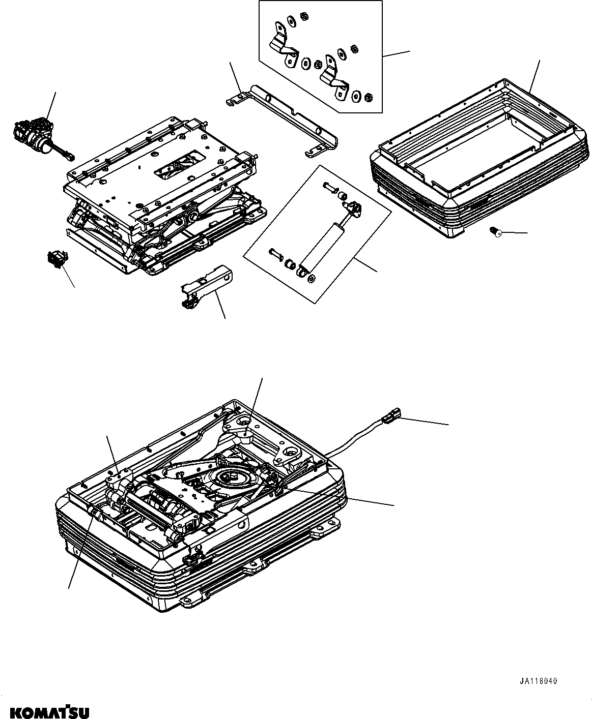 Komatsu parts book diagram for WA475-11E0 S/N H30051-UP: OPERATORґS SEAT, 4-POINT 50MM SEAT BELT, SEARS NEXUS DX, WITH AFJS, INNER PARTS, OPERATORґS SEAT, SUSPENSION
