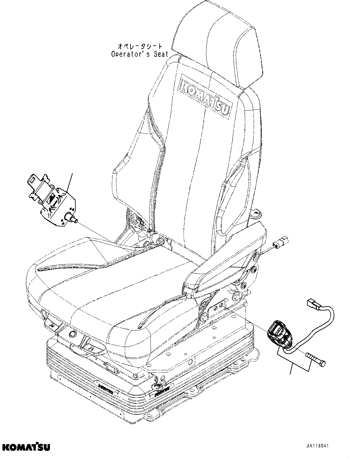 Komatsu parts book diagram for WA475-11E0 S/N H30051-UP: OPERATORґS SEAT, 2-POINT 50MM SEAT BELT, SEARS NEXUS, INNER PARTS, OPERATORґS SEAT, SEAT BELT