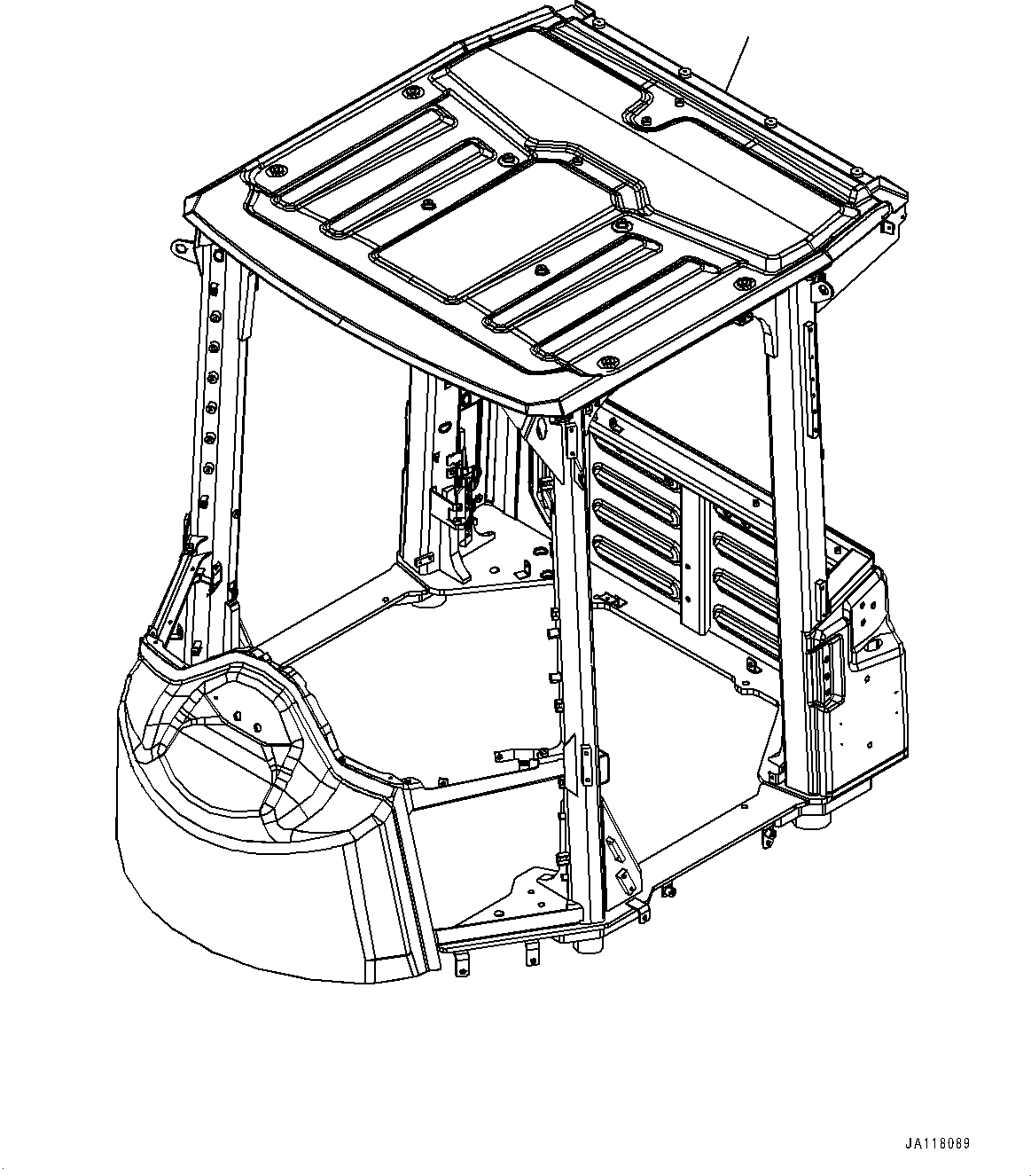 Komatsu parts book diagram for WA475-11E0 S/N H30051-UP: ROPS CAB AND FLOOR FRAME GROUP, WITH AFJS, BODY