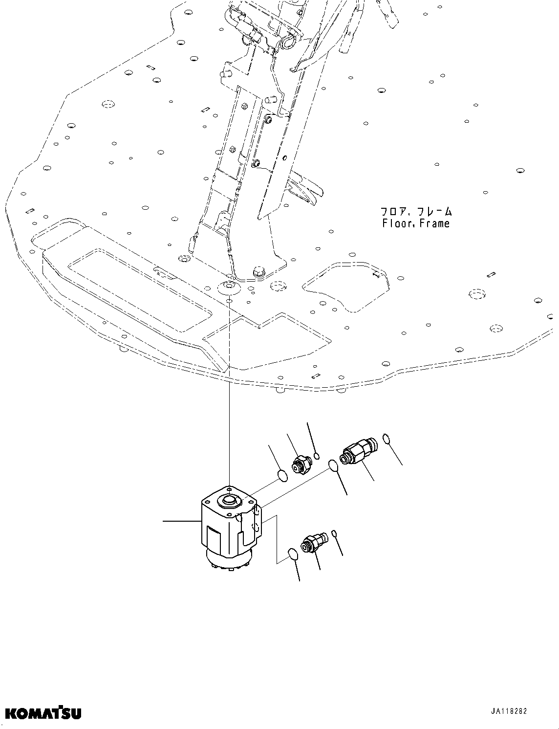 Komatsu parts book diagram for WA475-11E0 S/N H30051-UP: ROPS CAB AND FLOOR FRAME GROUP, WITHOUT AFJS, ORBITROL VALVE