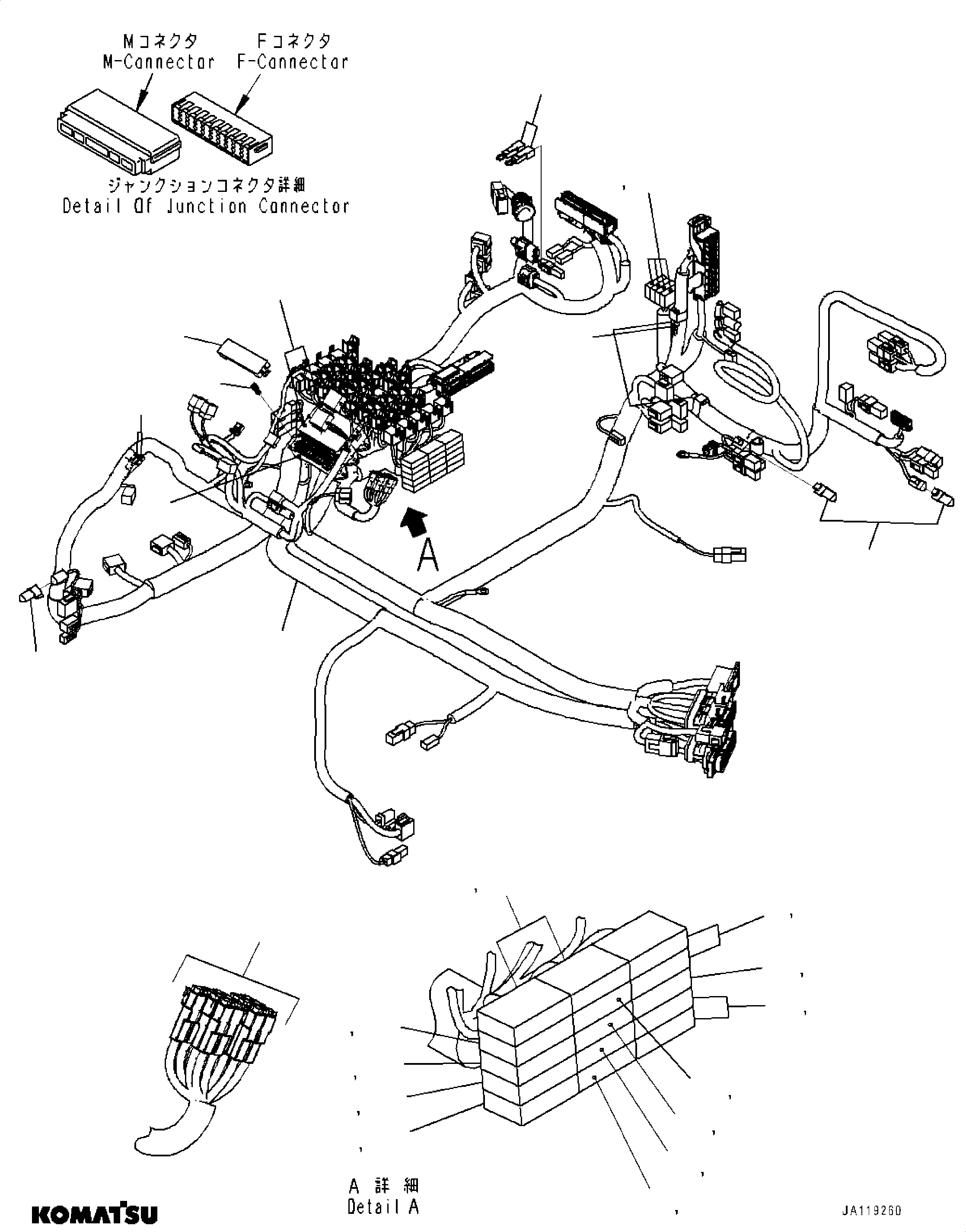 Komatsu parts book diagram for WA475-11E0 S/N H30051-UP: ROPS CAB AND FLOOR FRAME GROUP, WITHOUT AFJS, FLOOR WIRING HARNESS