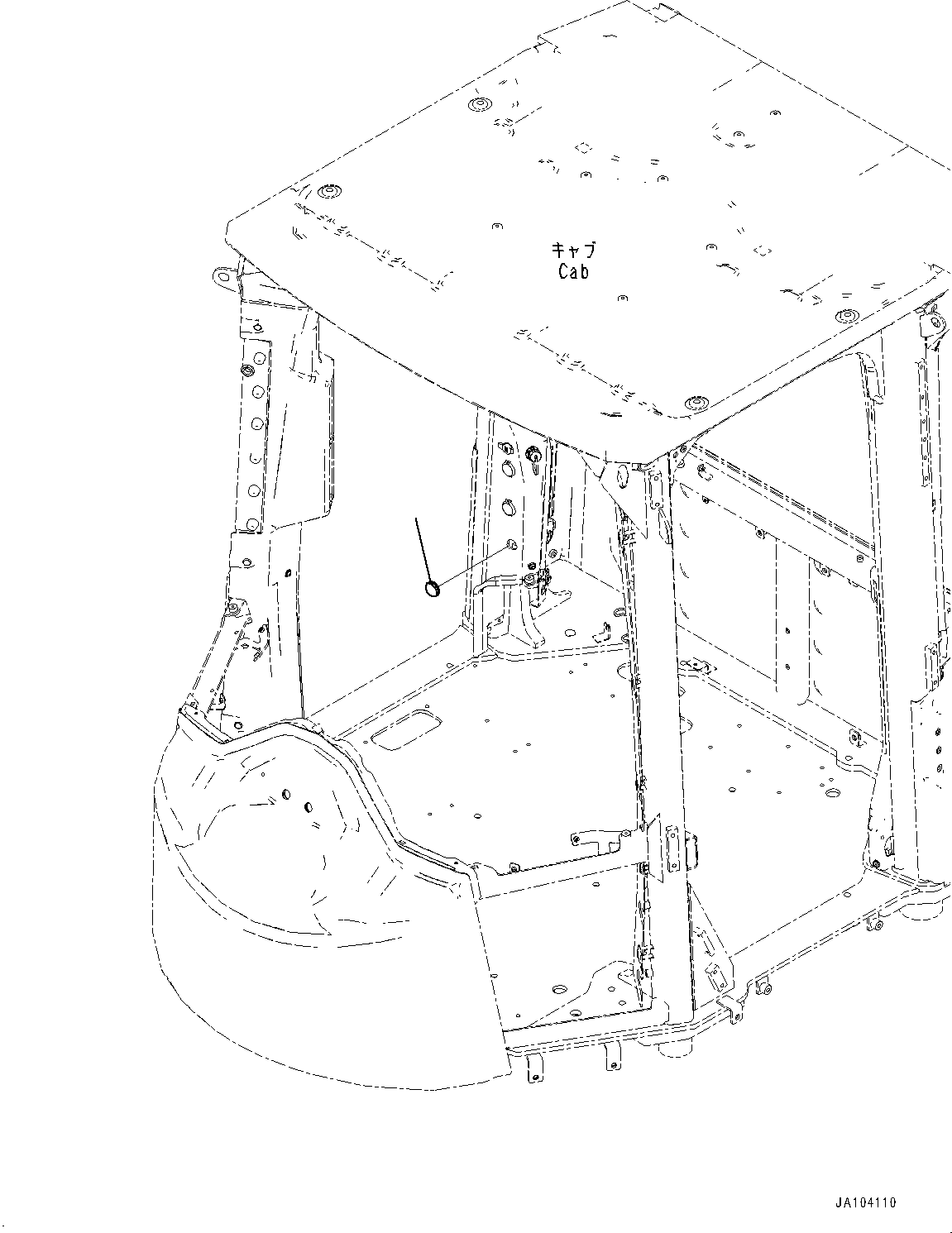 Komatsu parts book diagram for WA475-11E0 S/N H30051-UP: ROPS CAB AND FLOOR FRAME GROUP, WITHOUT AFJS, CAP