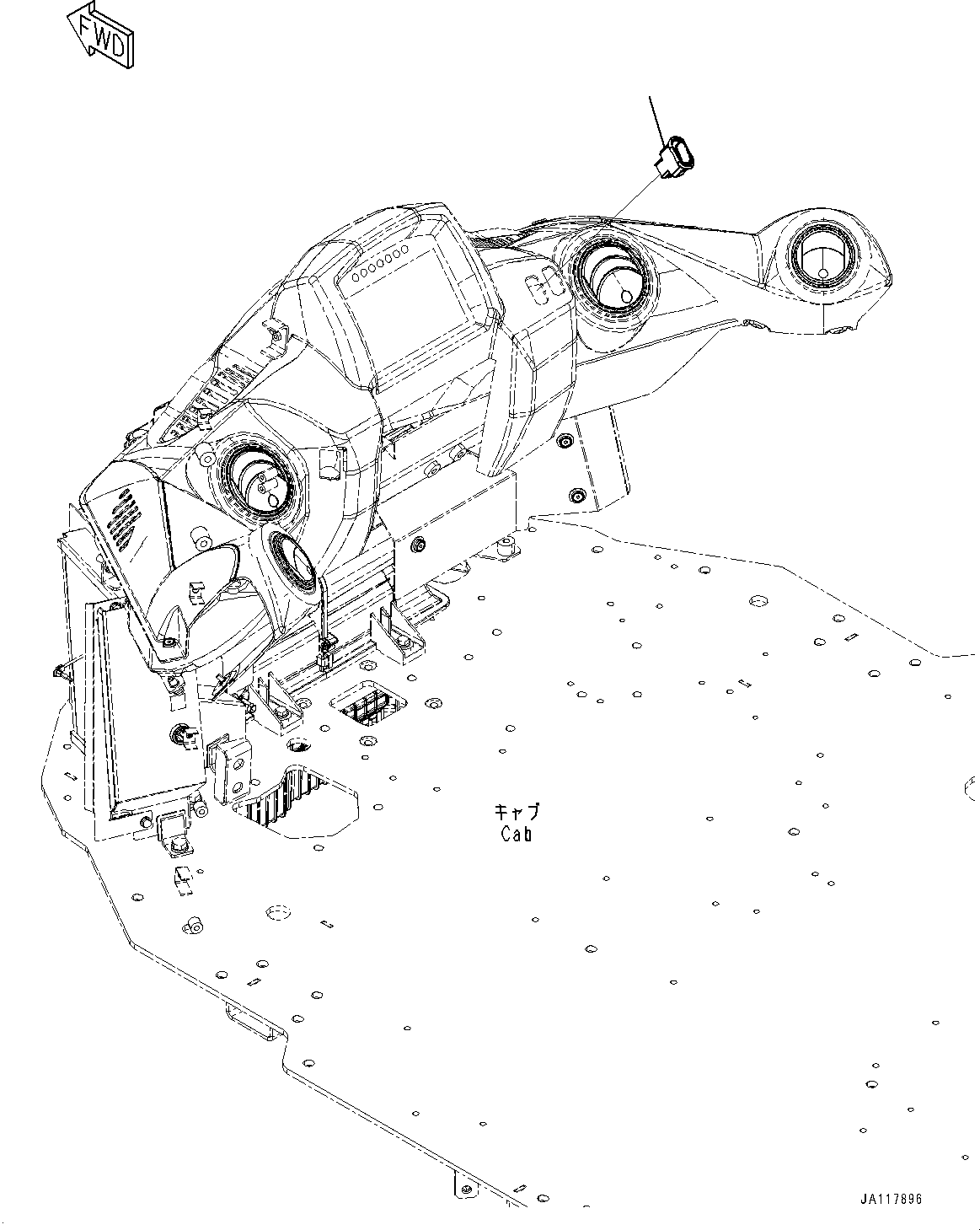 Komatsu parts book diagram for WA475-11E0 S/N H30051-UP: ROPS CAB AND FLOOR FRAME GROUP, WITH AFJS, FRONT COVER SWITCH