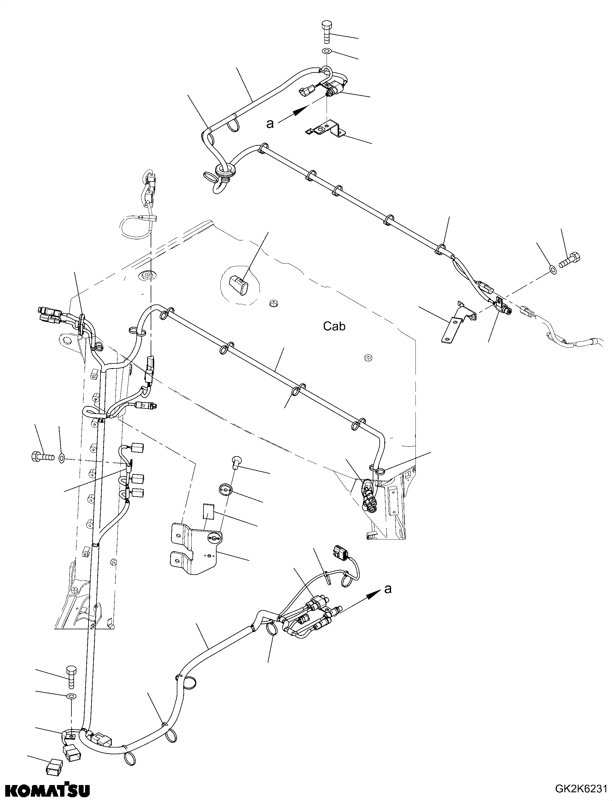 Komatsu parts book diagram for WA475-11E0 S/N H30051-UP: ROPS CAB AND FLOOR FRAME GROUP, WITHOUT AFJS, MONITOR PREPERATION