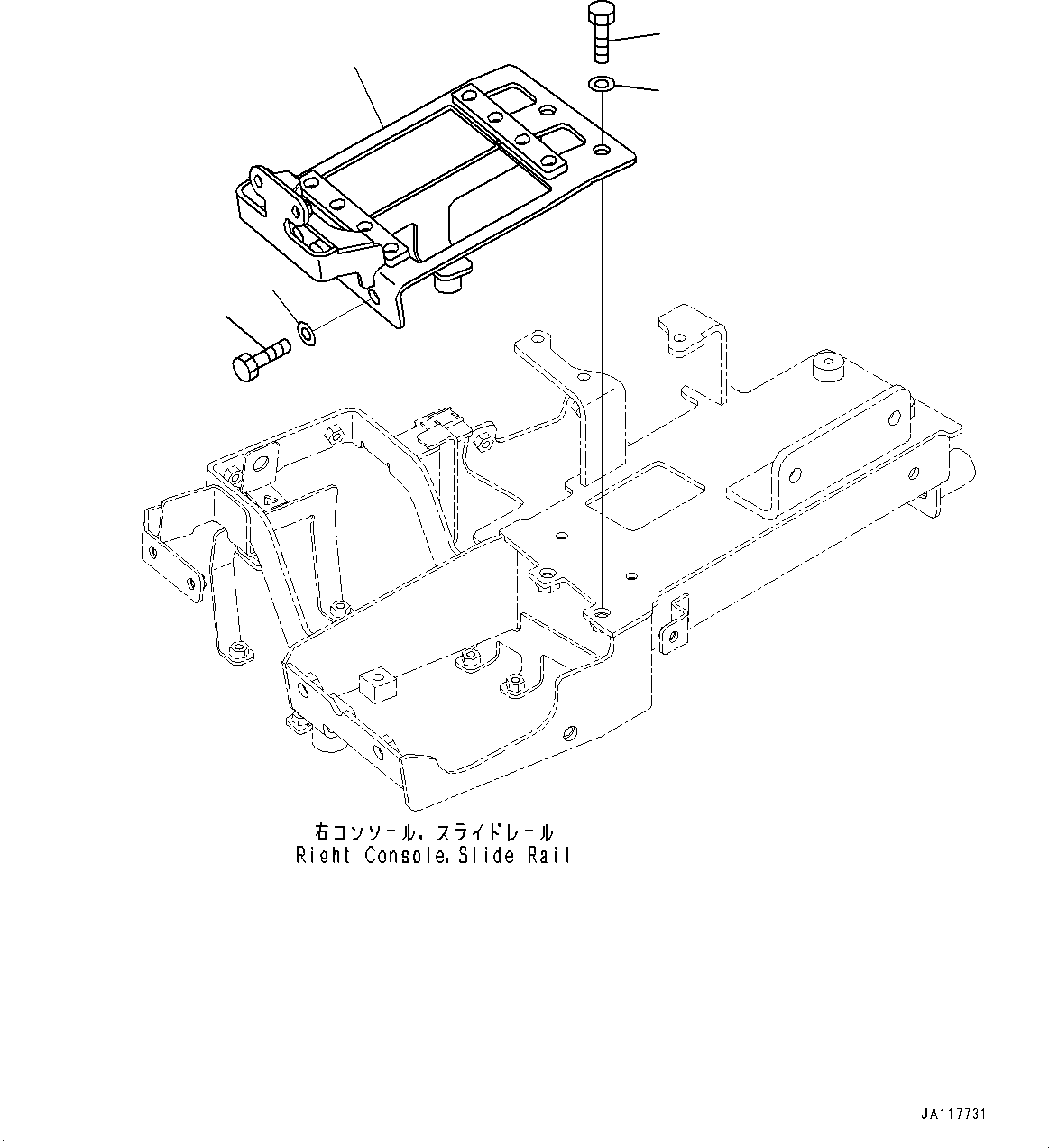 Komatsu parts book diagram for WA475-11E0 S/N H30051-UP: LOADER CONTROL UNIT, WITH 2-EPC LEVER LOADER CONTROL, WITH AFJS, BRACKET (2/2)