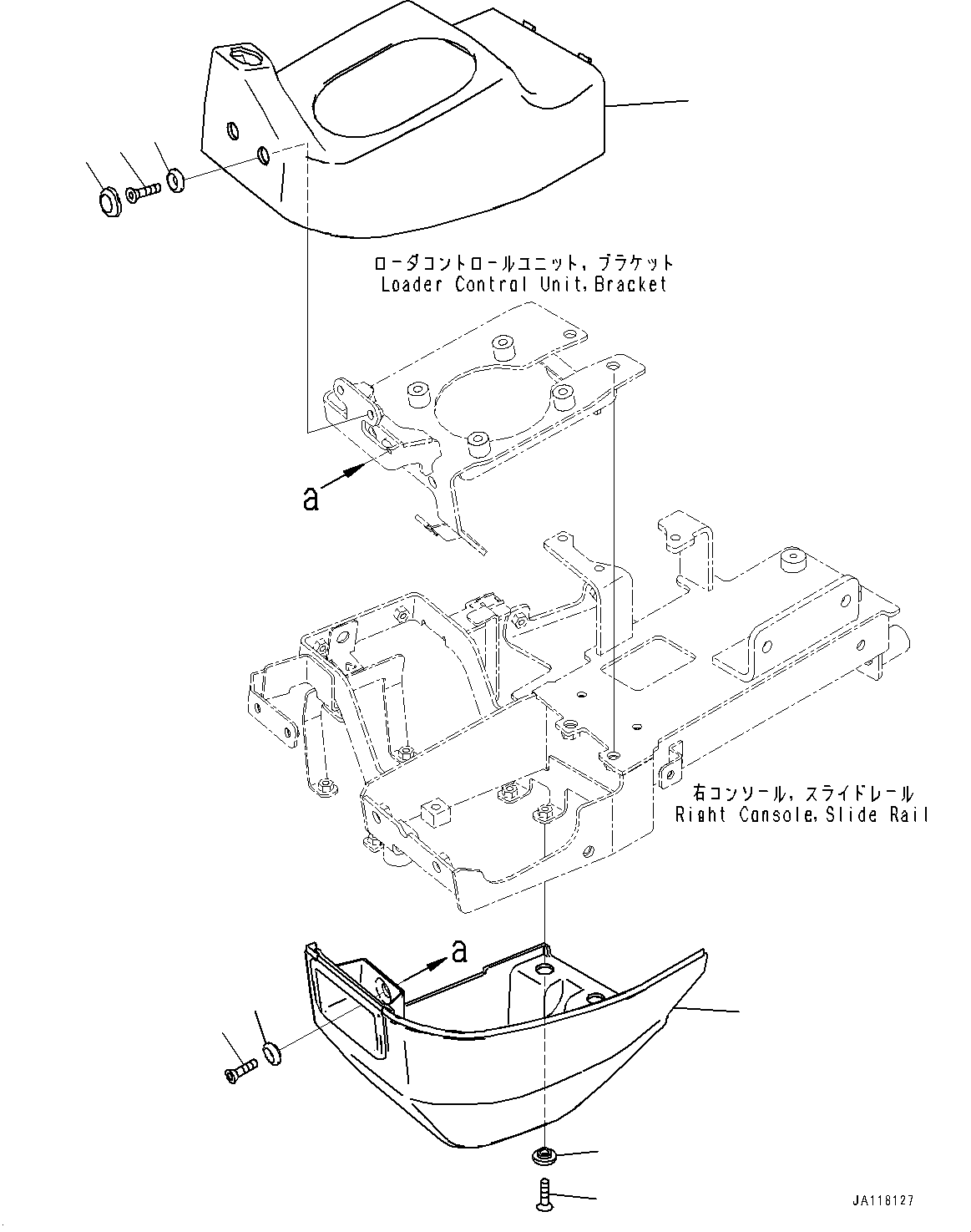 Komatsu parts book diagram for WA475-11E0 S/N H30051-UP: LOADER CONTROL UNIT, WITH EPC MULTI-FUNCTION MONO LEVER PCS, WITH AFJS, COVER (2/2)