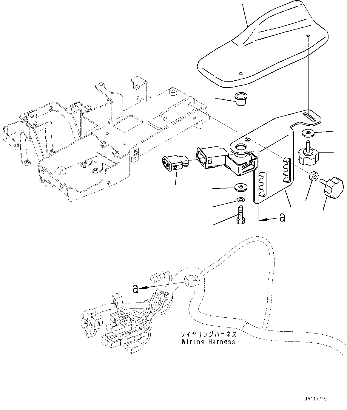 Komatsu parts book diagram for WA475-11E0 S/N H30051-UP: LOADER CONTROL UNIT, WITH 3-EPC LEVER LOADER CONTROL, WITH AFJS, ARMREST, R.H.
