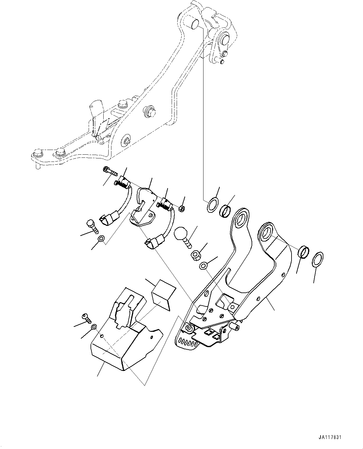 Komatsu parts book diagram for WA475-11E0 S/N H30051-UP: LOADER CONTROL UNIT, WITH 2-EPC LEVER LOADER CONTROL, WITH AFJS, AFJS CONSOLE MOUNTING