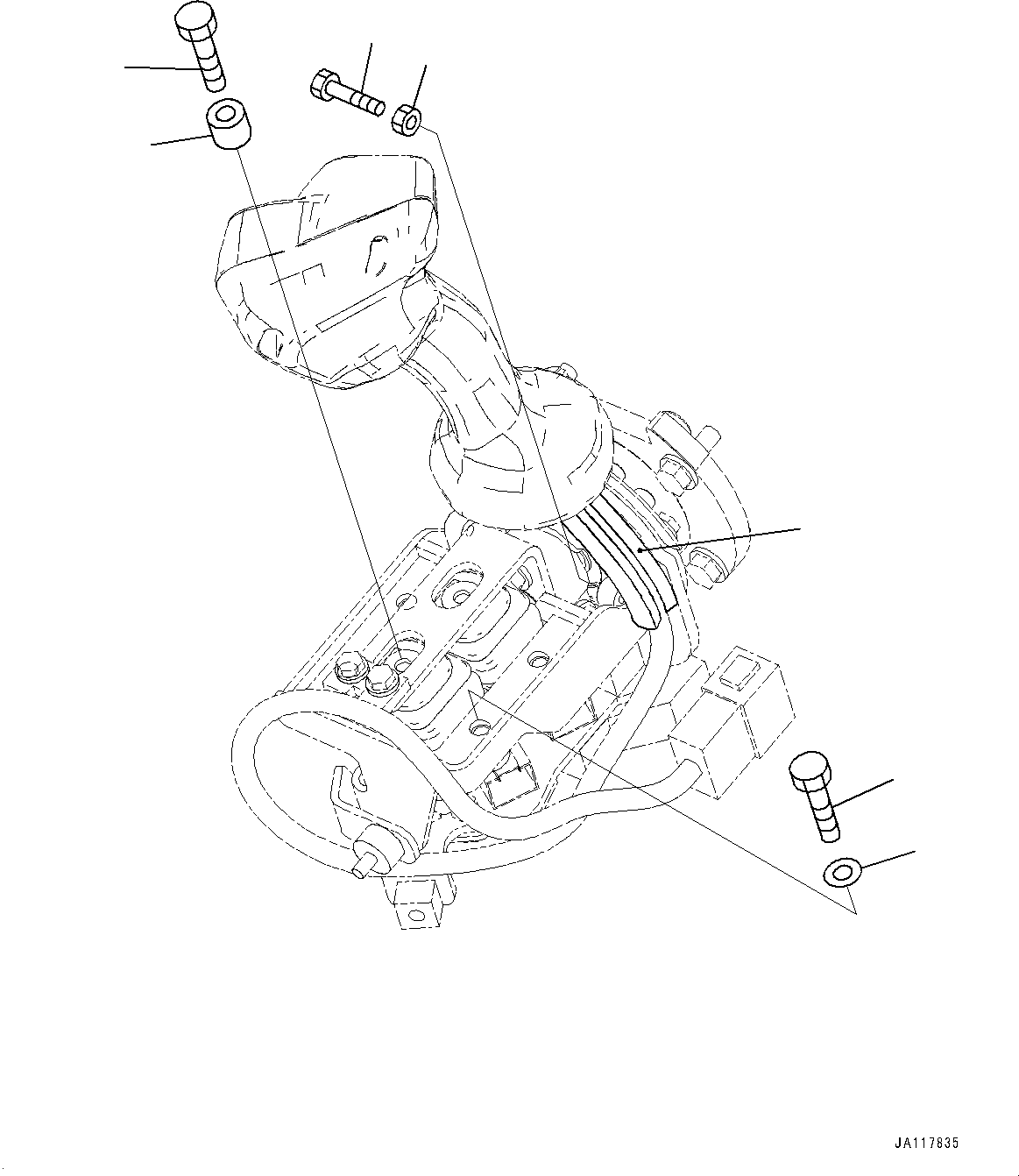 Komatsu parts book diagram for WA475-11E0 S/N H30051-UP: LOADER CONTROL UNIT, WITH 2-EPC LEVER LOADER CONTROL, WITH AFJS, AFJS LEVER RELATED PARTS