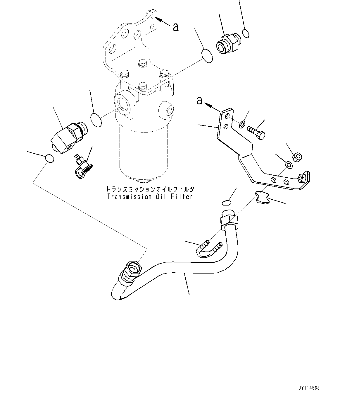 Komatsu parts book diagram for WA475-11E0 S/N H30051-UP: BRAKE CONTROL, WITHOUT AFJS, TRANSMISSION OIL FILTER PIPING