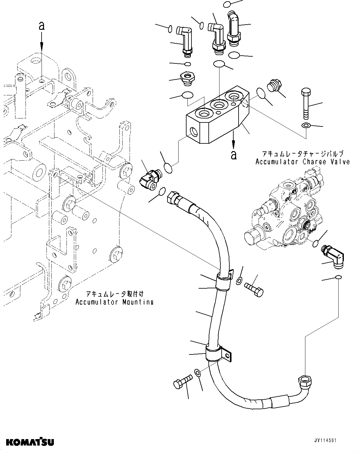 Komatsu parts book diagram for WA475-11E0 S/N H30051-UP: BRAKE CONTROL, WITH AFJS, DELIVERY PIPING (2/2)