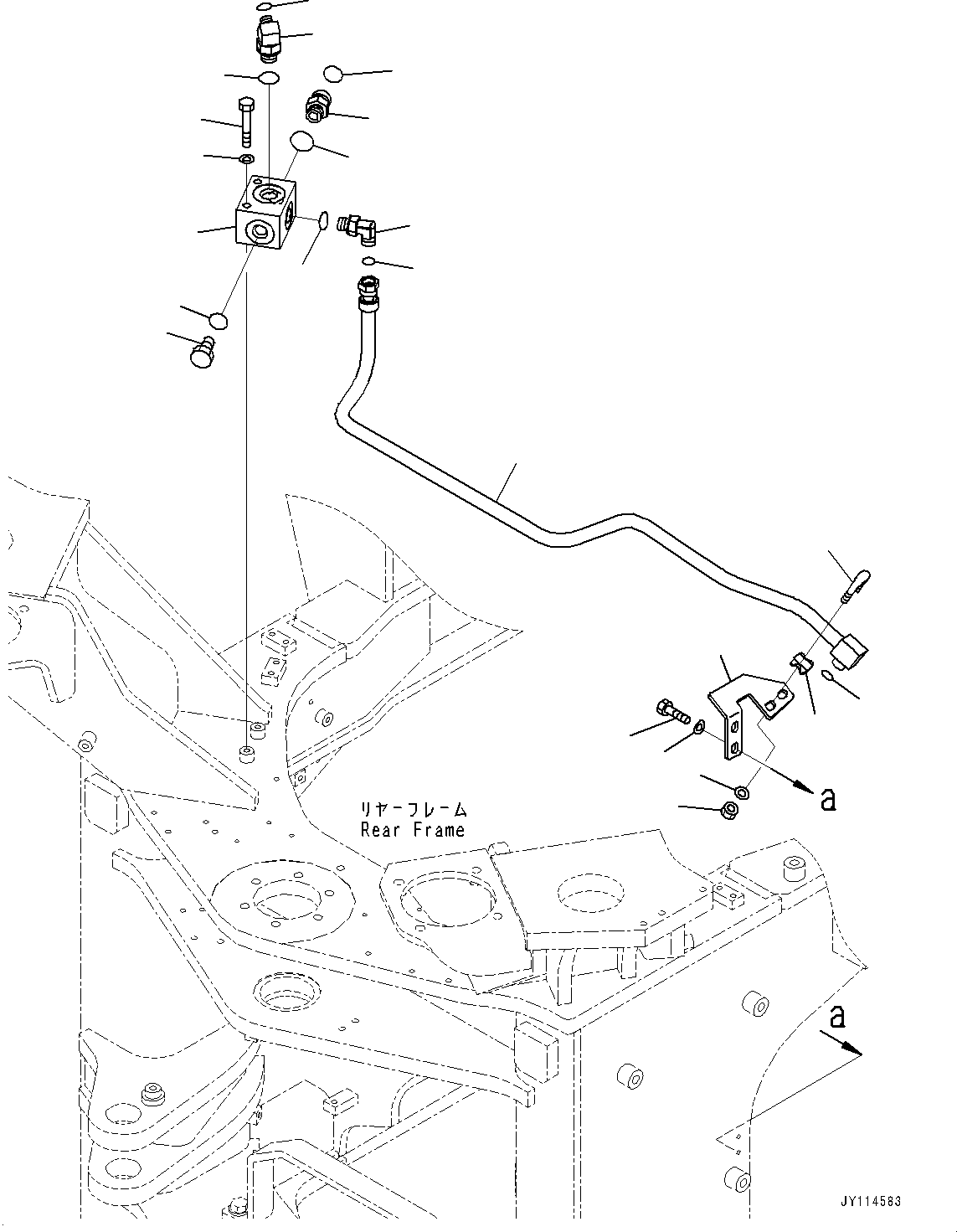 Komatsu parts book diagram for WA475-11E0 S/N H30051-UP: BRAKE CONTROL, WITH AFJS, DRAIN BLOCK PIPING