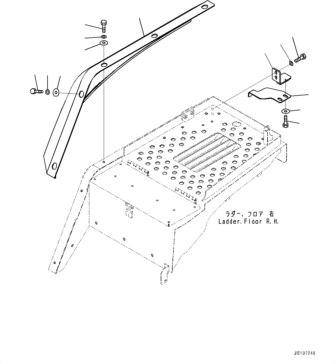 Komatsu parts book diagram for WA475-11E0 S/N H30051-UP: REAR FENDER, WIDE FENDER R.H.