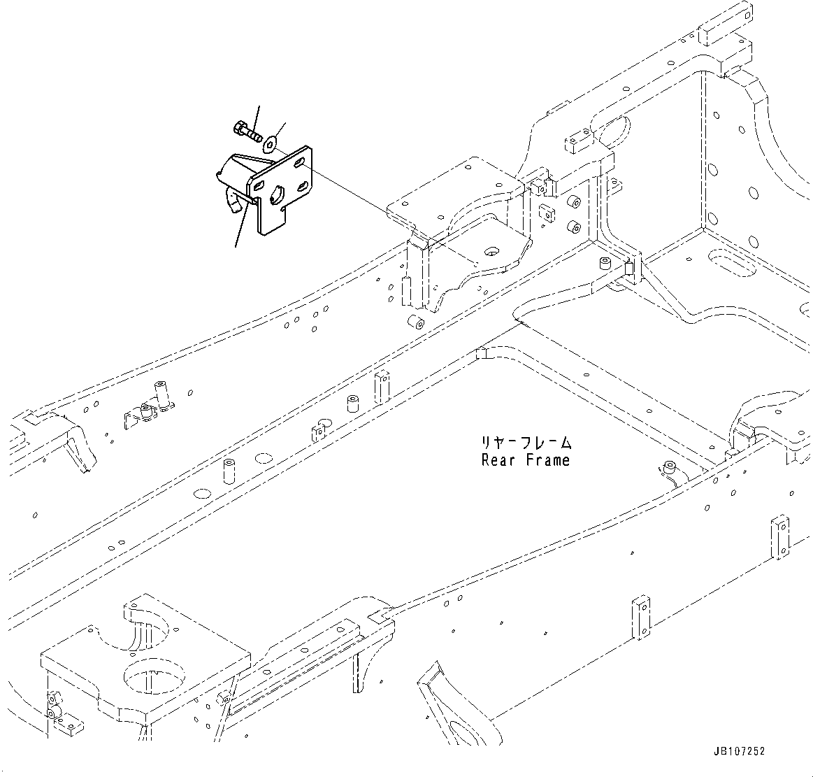 Komatsu parts book diagram for WA475-11E0 S/N H30051-UP: REAR FENDER, MOUNTING, R.H.