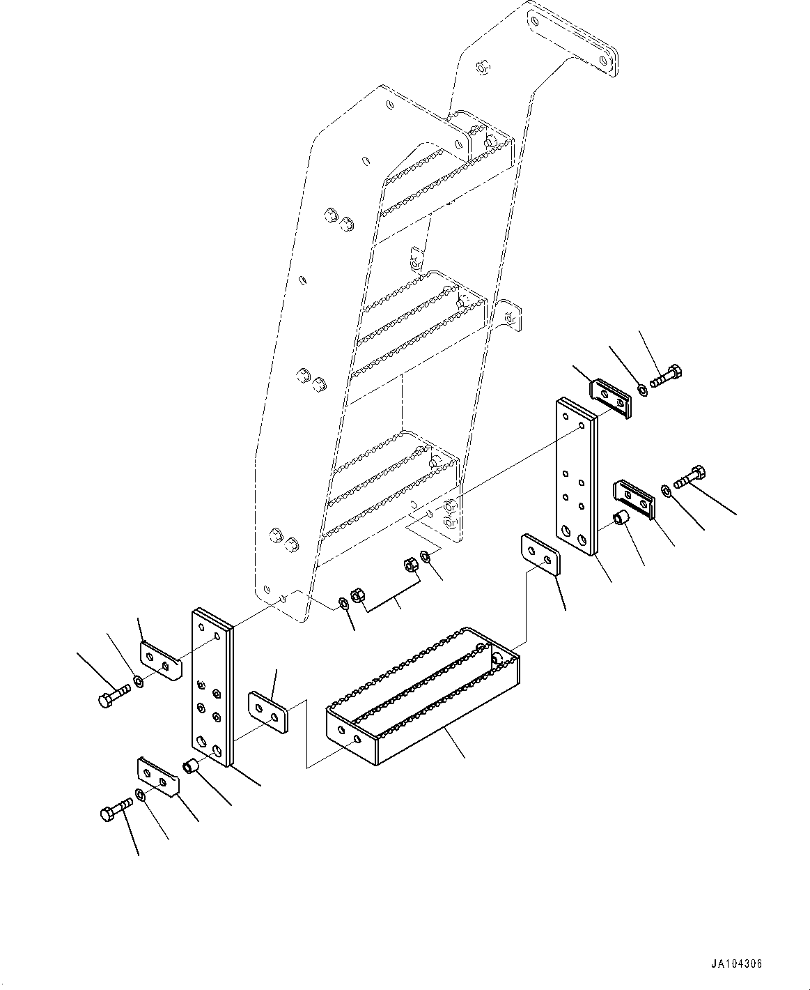 Komatsu parts book diagram for WA475-11E0 S/N H30051-UP: LADDER, STEP, R.H.