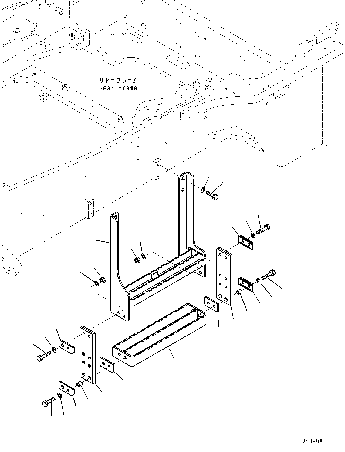 Komatsu parts book diagram for WA475-11E0 S/N H30051-UP: LADDER, REAR STEP L.H.